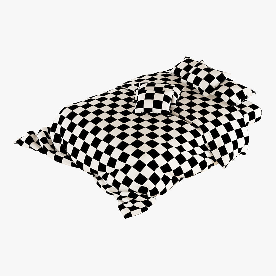 Bedclothes 2 gold bedding 3D model_6