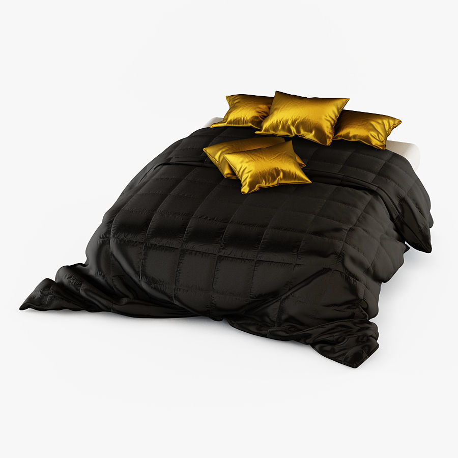 Bedclothes 2 gold bedding 3D model_1