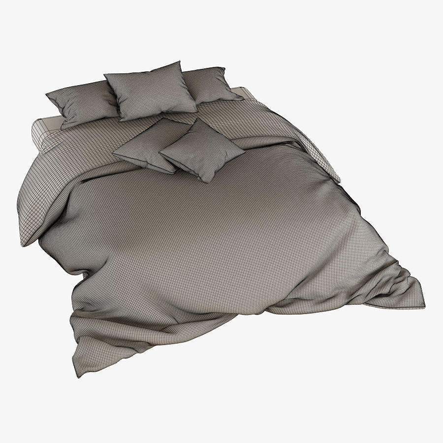 Bedclothes 2 gold bedding 3D model_5