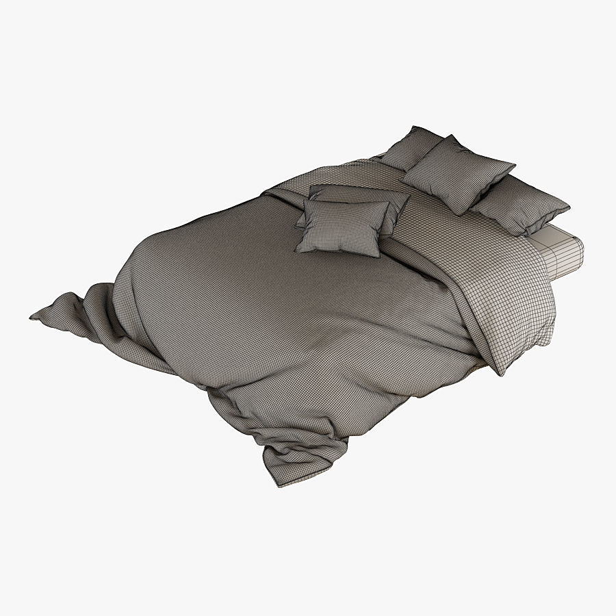 Bedclothes 2 gold bedding 3D model_3