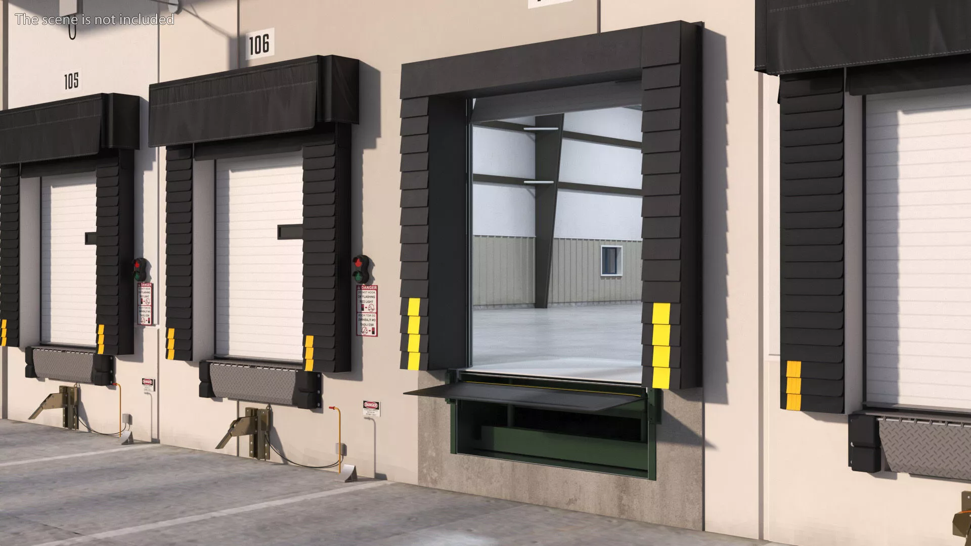 Retractable Truck Dock Shelter with Rolling Door Rigged for Maya 3D model