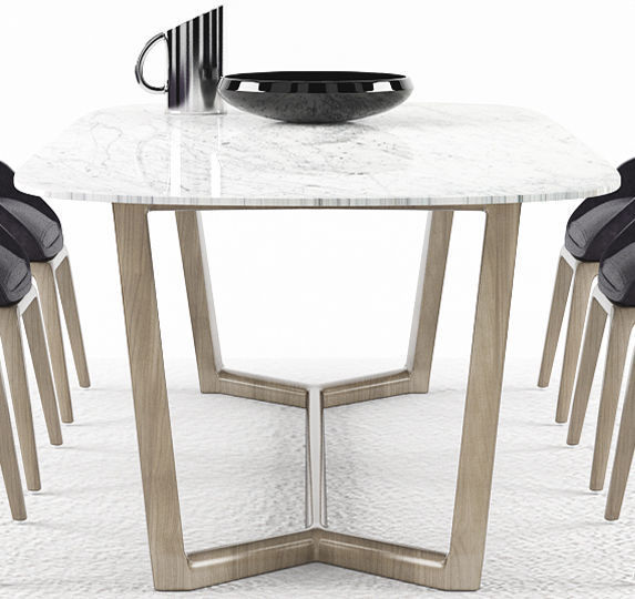 Dinning table set 8 3D model_4