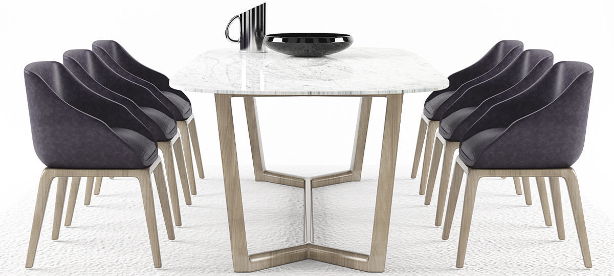 Dinning table set 8 3D model_1