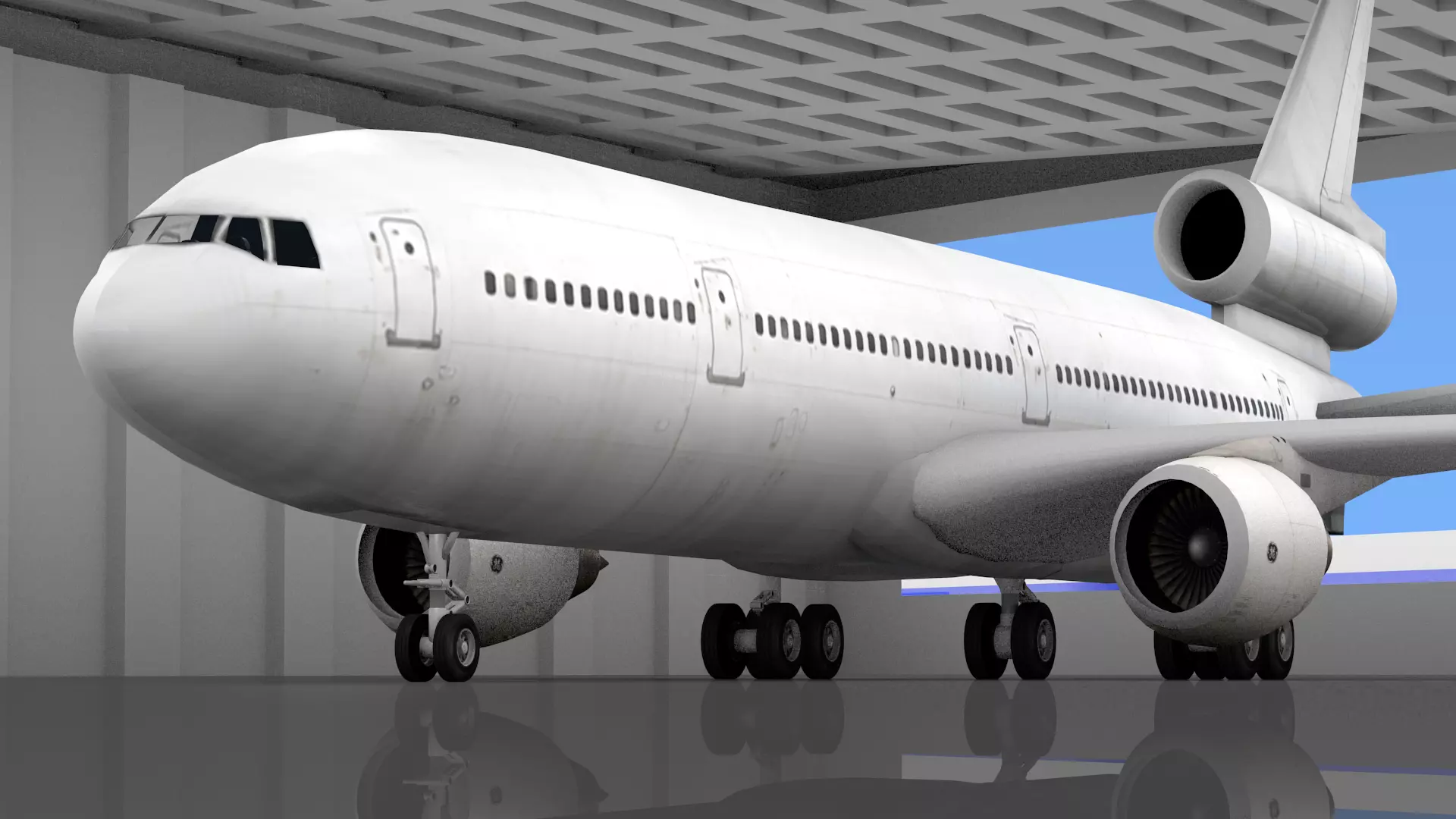 McDonnell Douglas DC-10-10 And DC-10-30 Low-poly 3D model