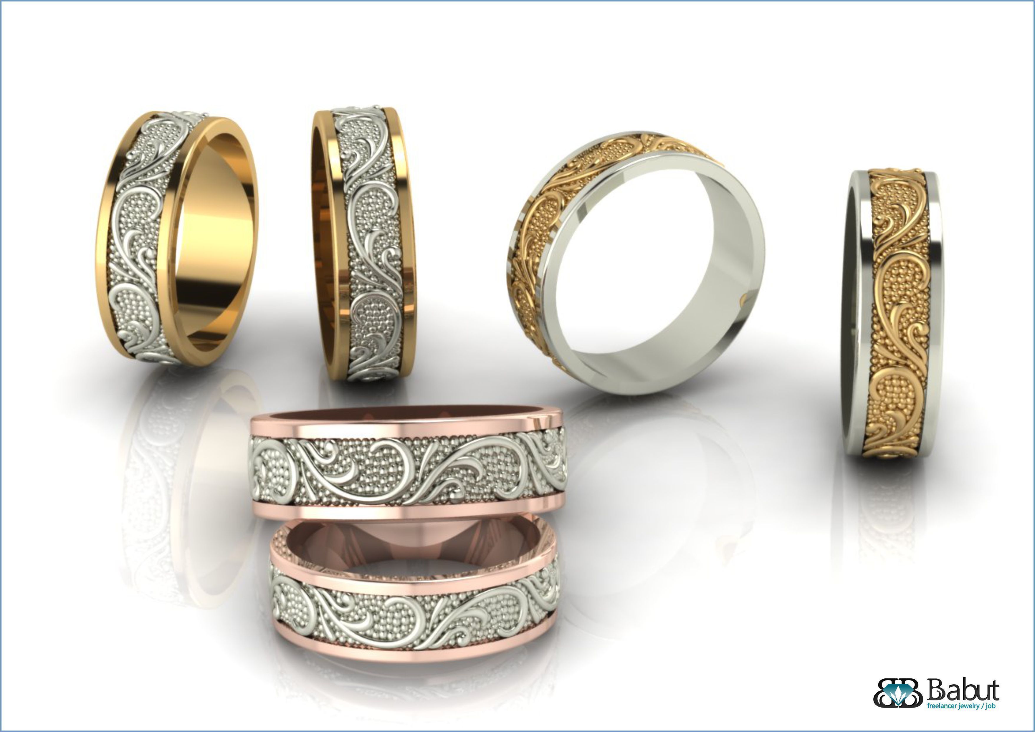 rings engagement 3D print model_2