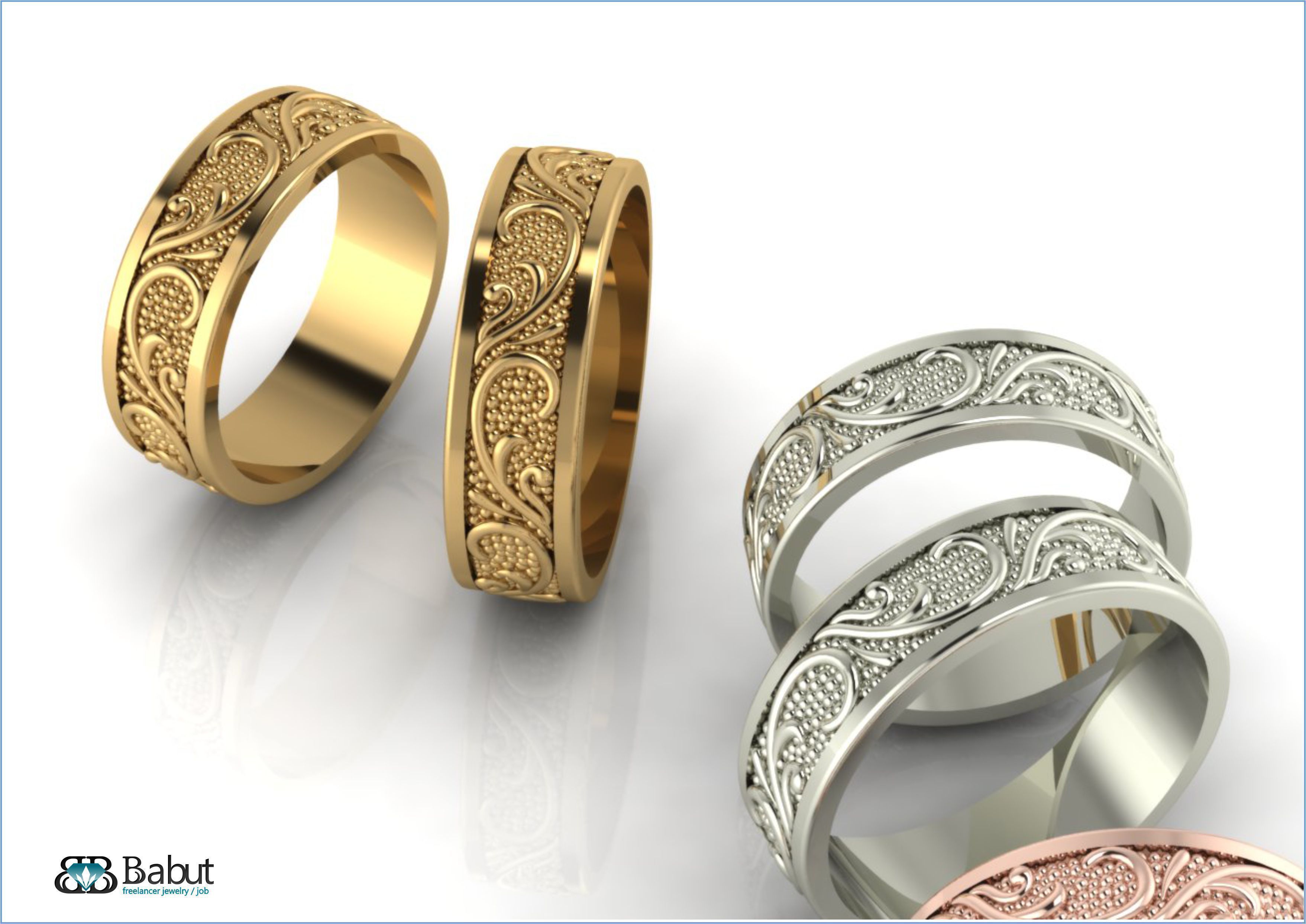 rings engagement 3D print model_4