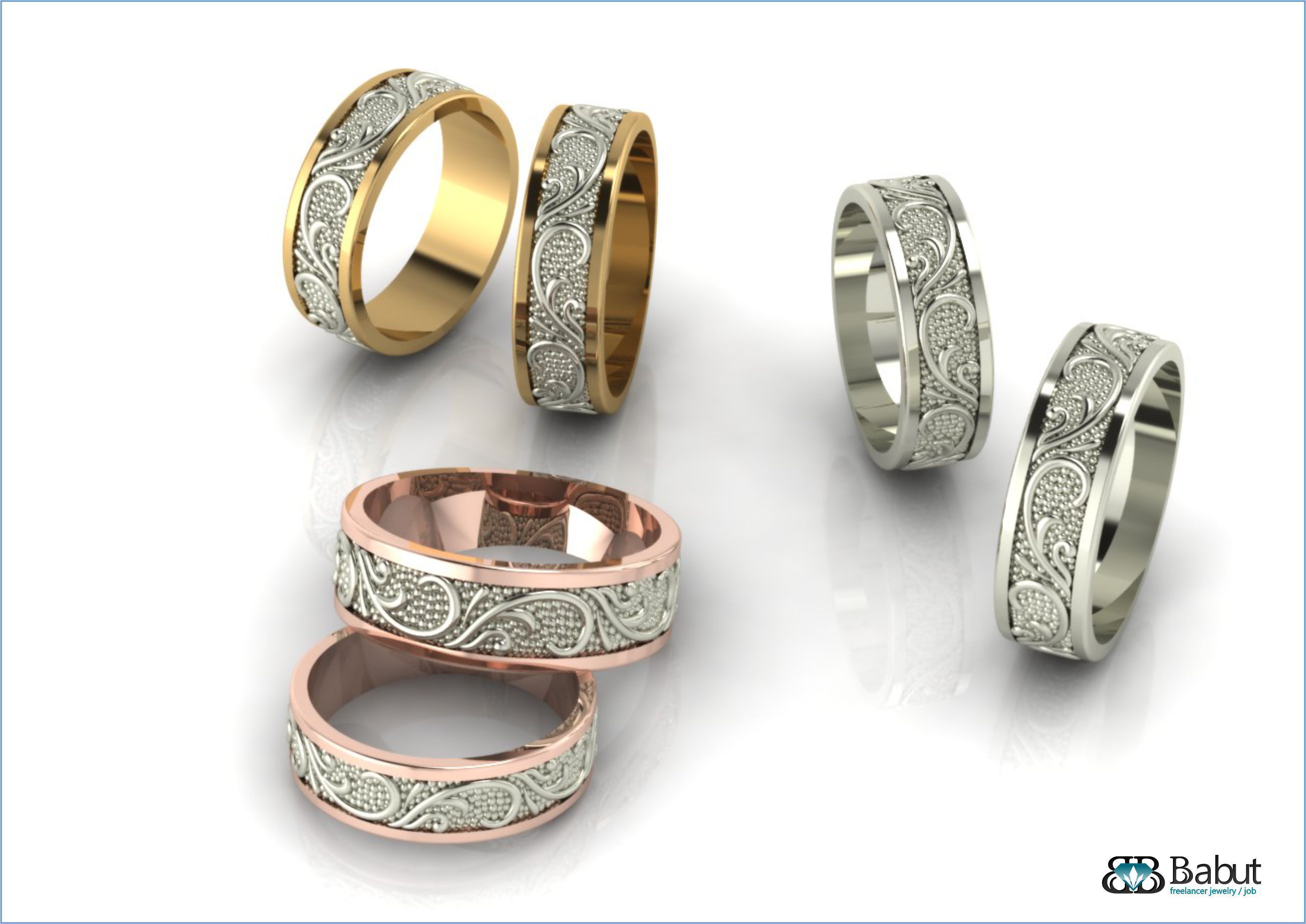 rings engagement 3D print model_3