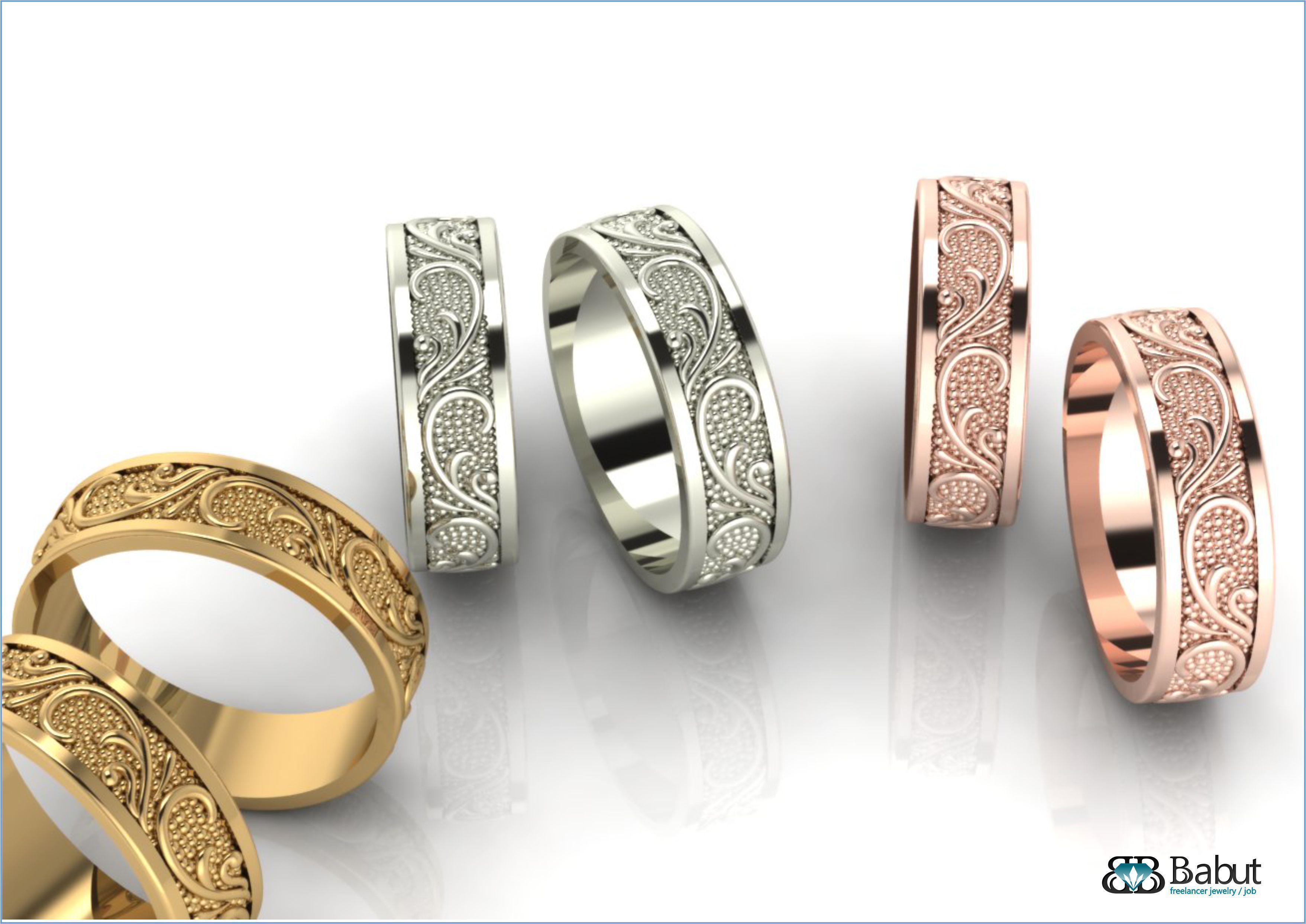 rings engagement 3D print model_7