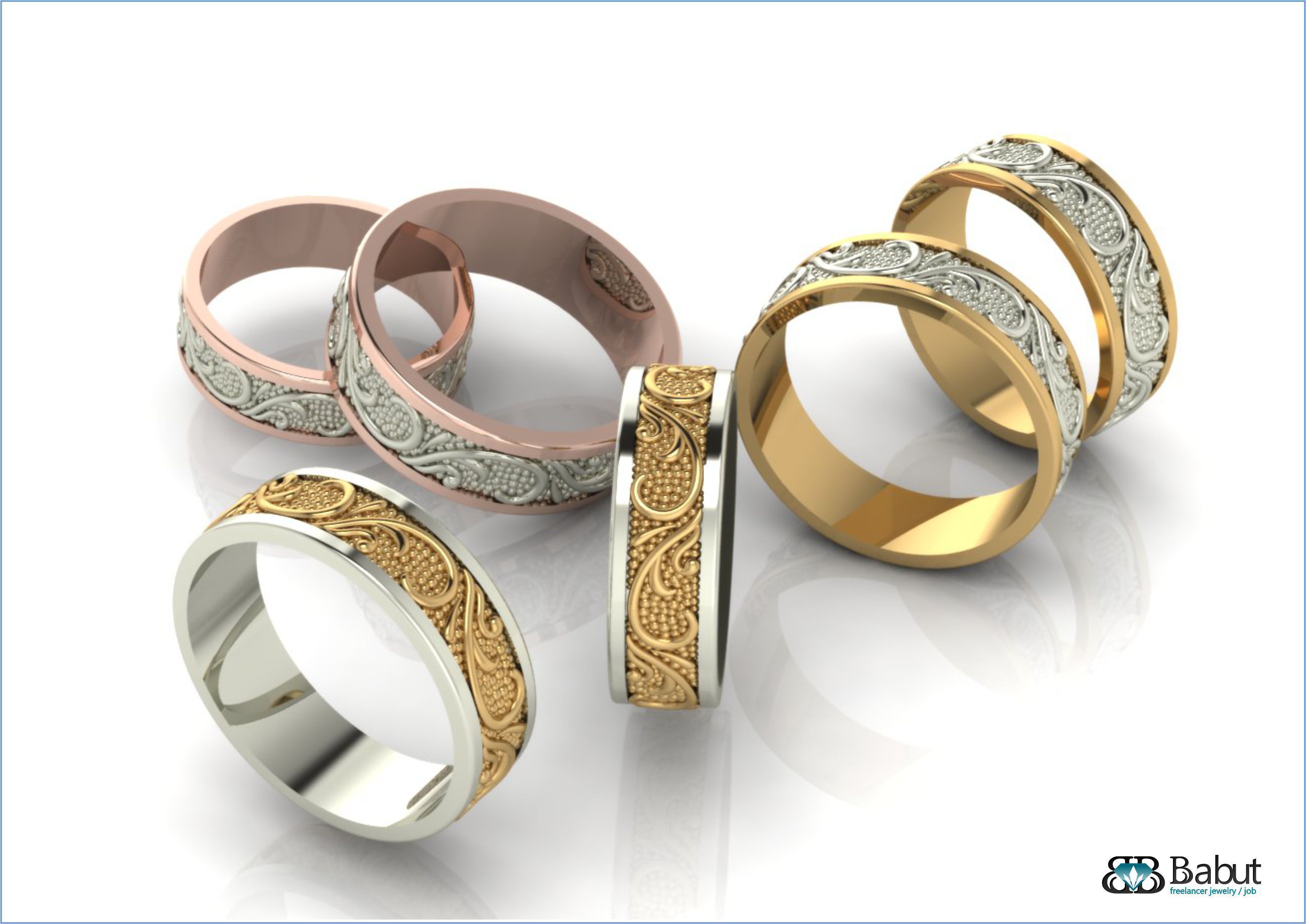 rings engagement 3D print model_1