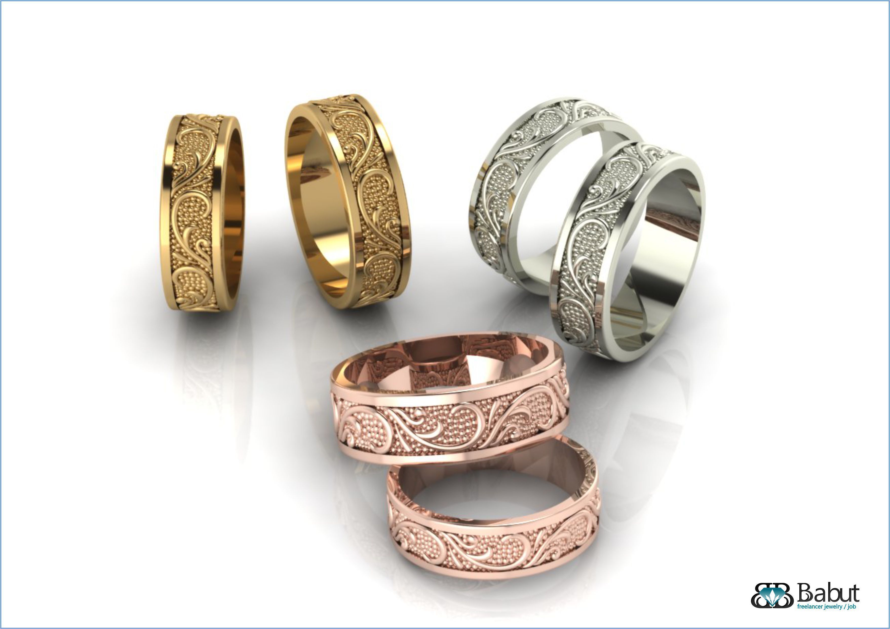 rings engagement 3D print model_8