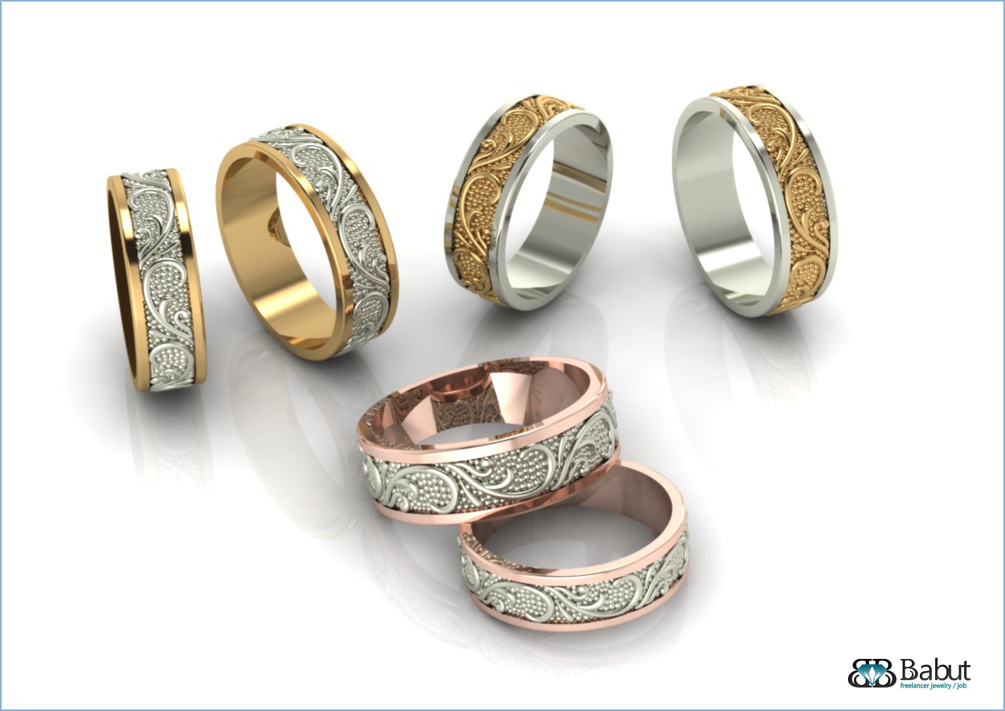 rings engagement 3D print model_5