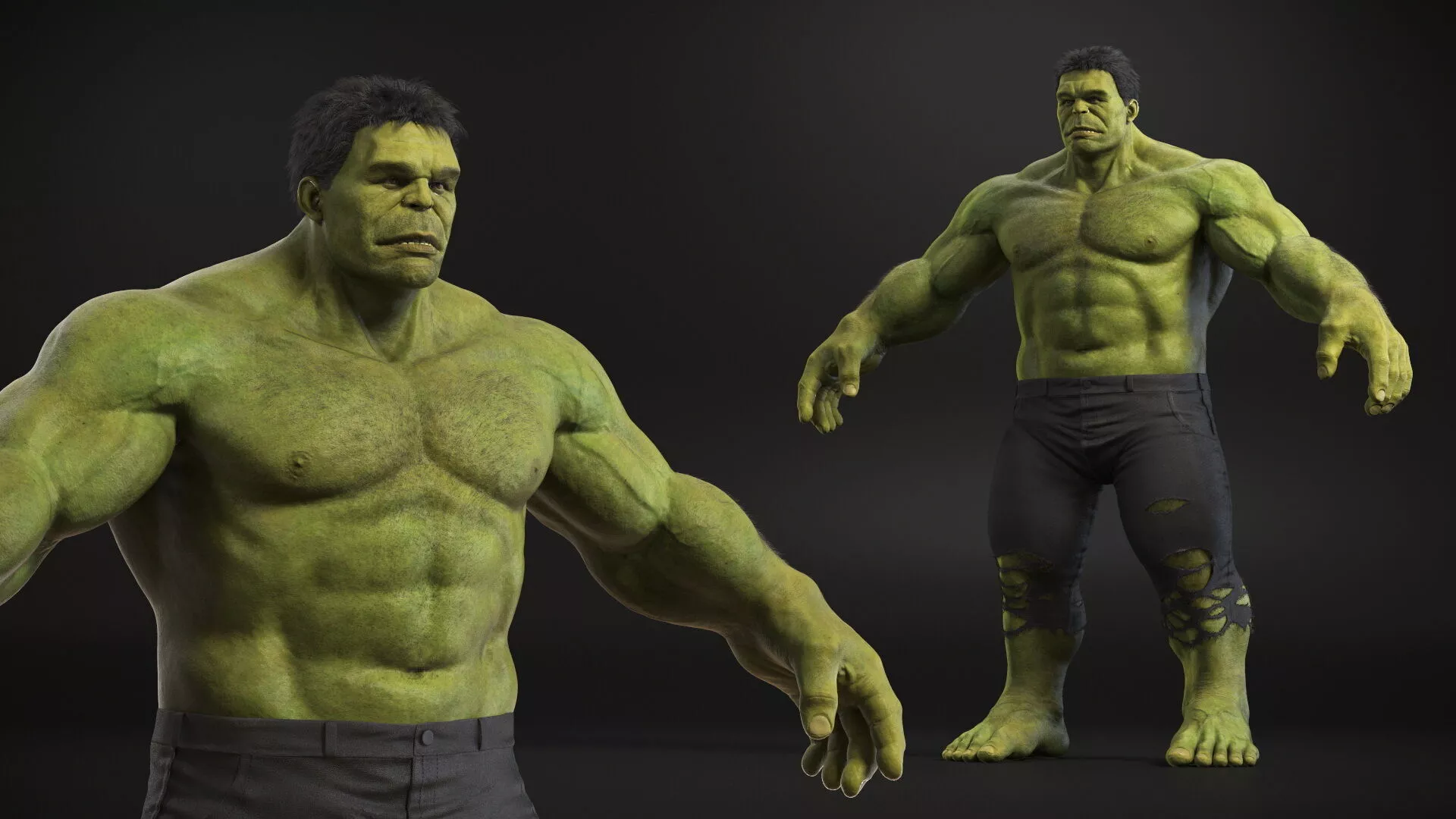 Hulk A-Pose Fur for Cinema 4D 3D model