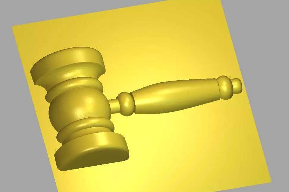 Judge Gavel Auctioneer Wooden Hammer Relief 3D model