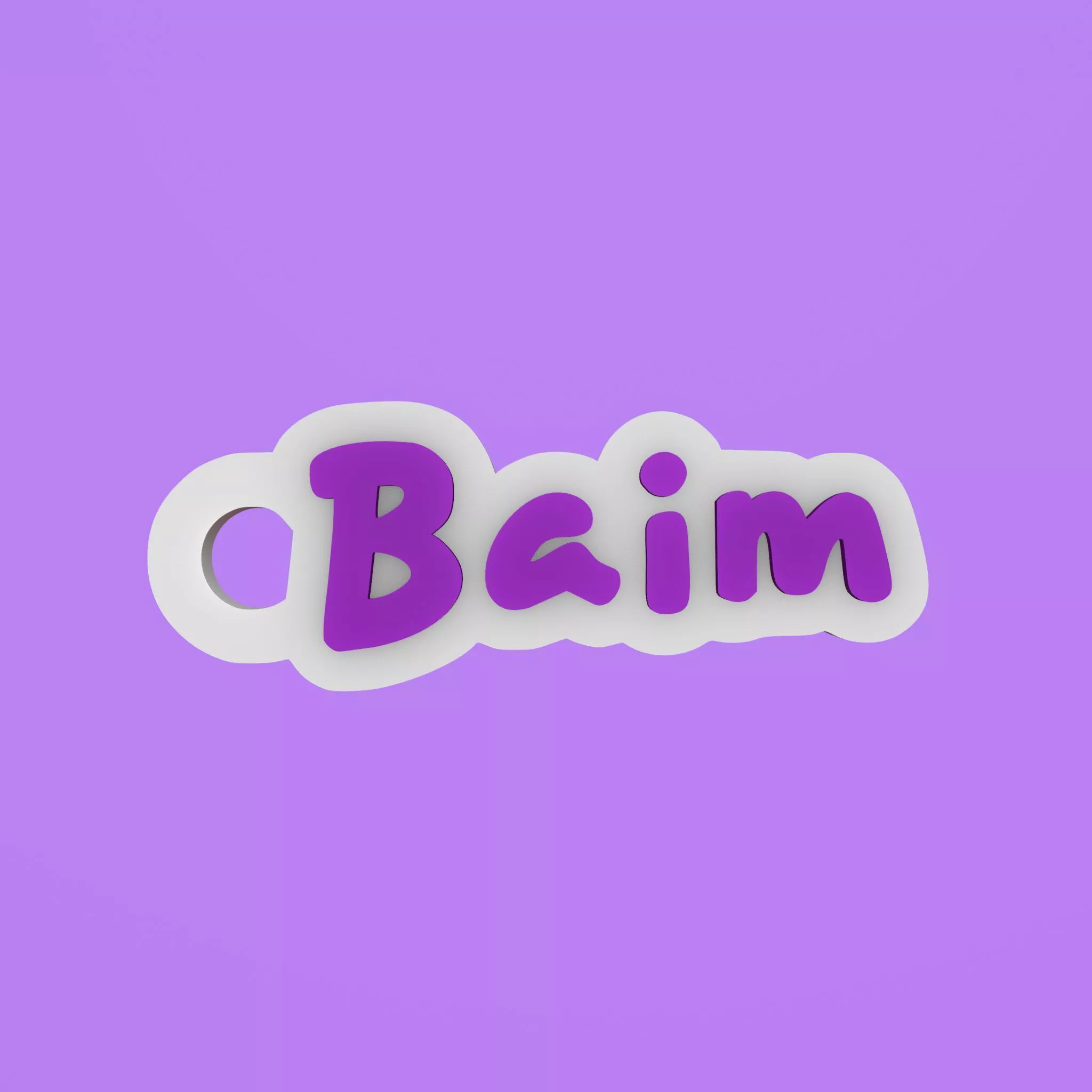Baim Custom Name Tag Keychain for 3D Printing 3D print model