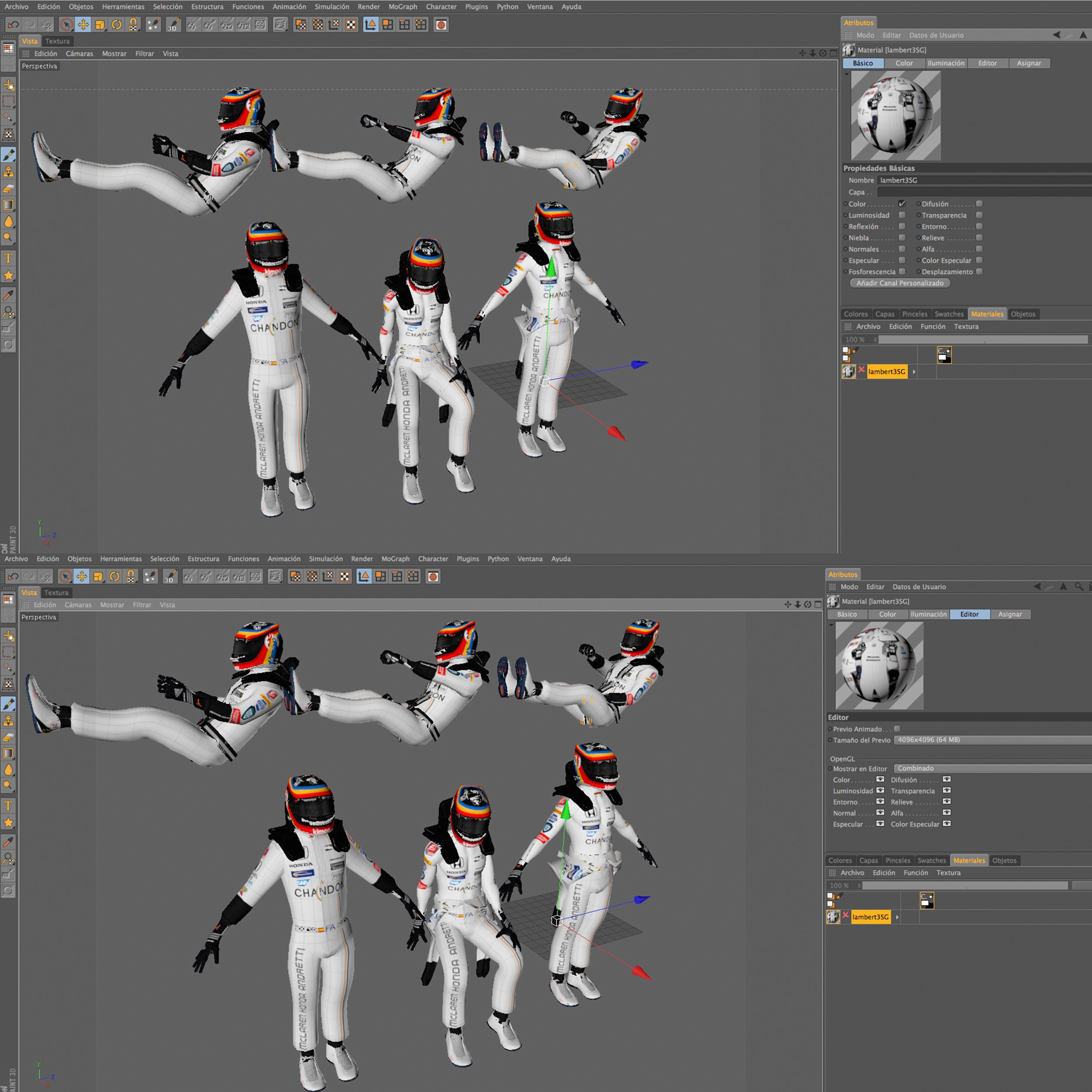 Fernando Alonso indy 2017 Low-poly 3D model_13