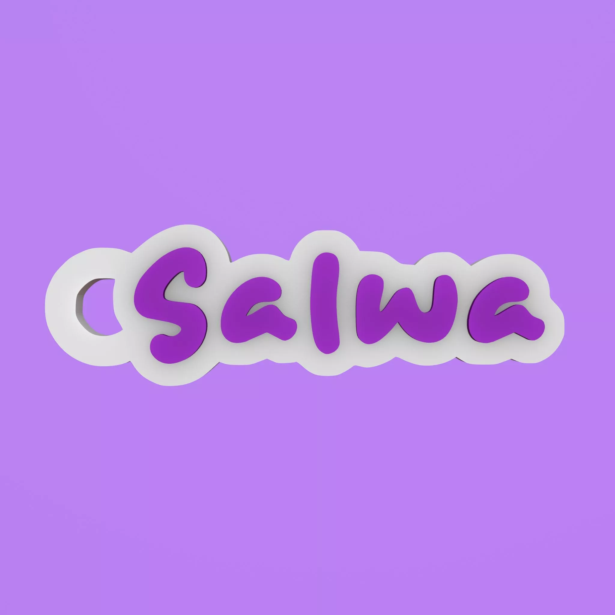 Salwa Custom Name Tag Keychain for 3D Printing 3D print model