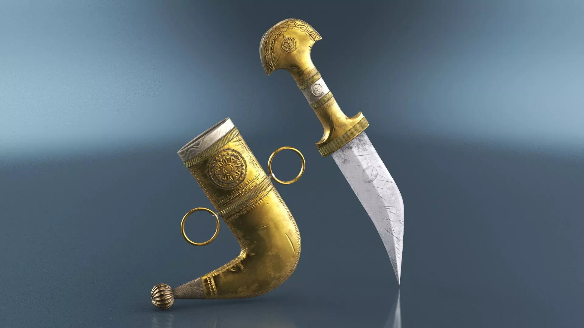 Shibriya Dagger in Golden Sheath 3D model