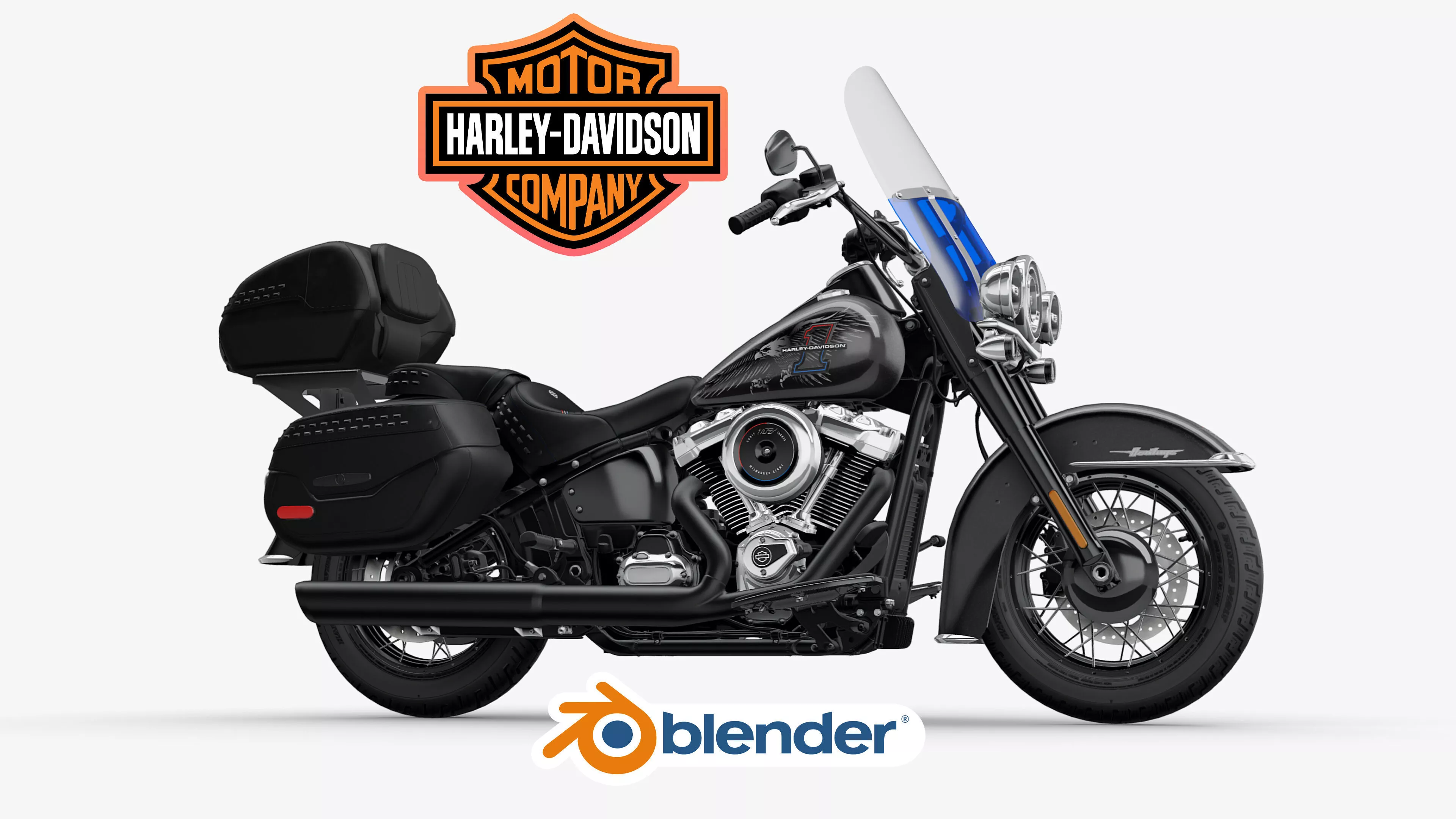 2026 Harley Davidson Heritage Softail Classic Motorcycle Bike Low-poly 3D model