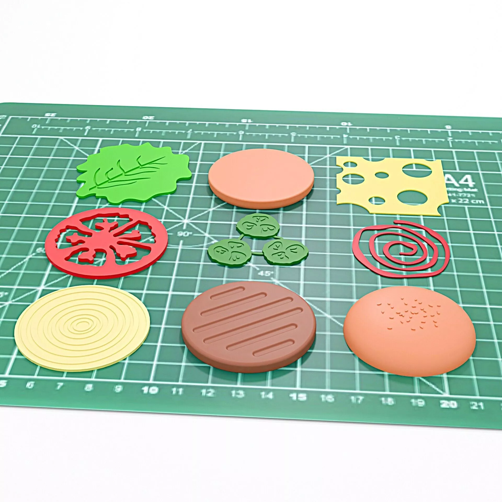Burger Coaster Fun Stylized Design 3D print model