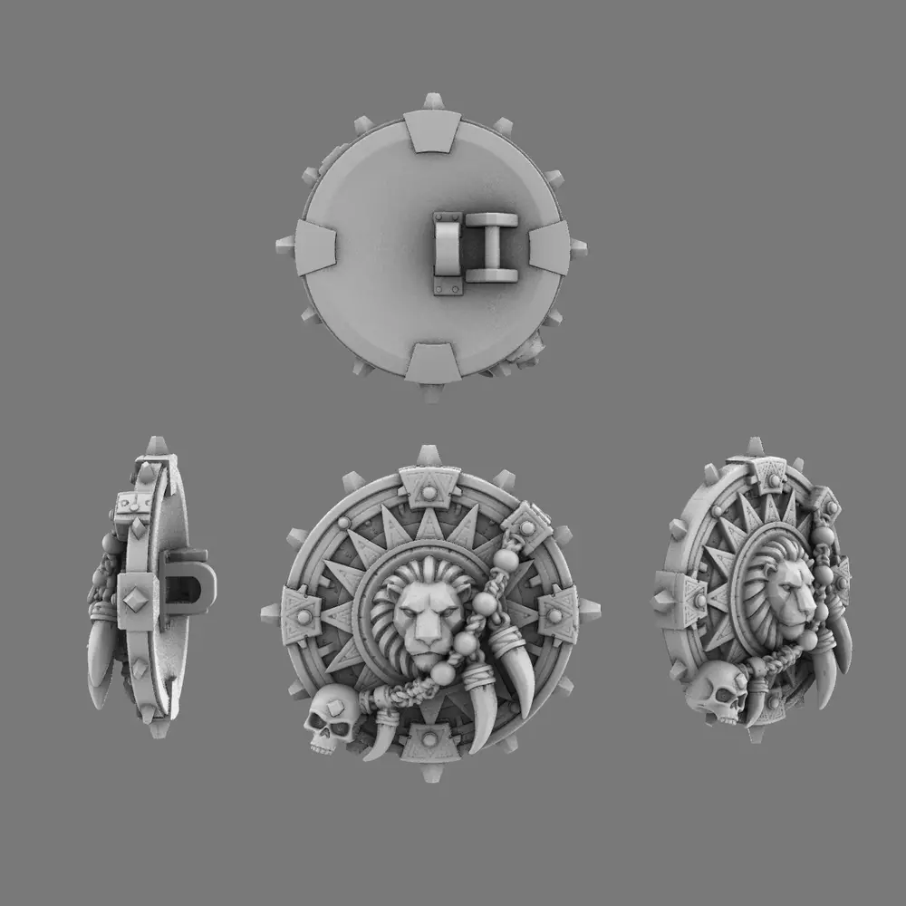 Lion Spirit Knights Sunburst Shields NOHAND 3D print model