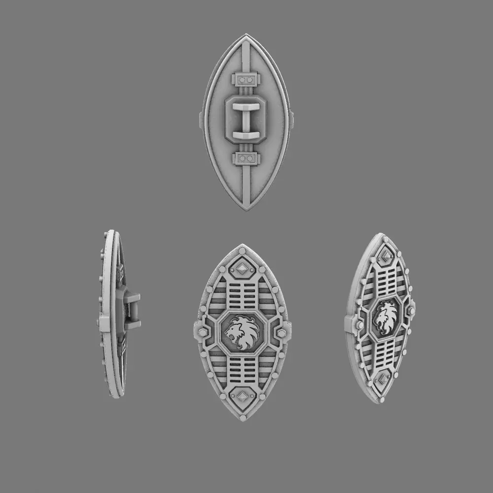 Lion Spirit Knights Tribal Shields NOHAND 3D print model