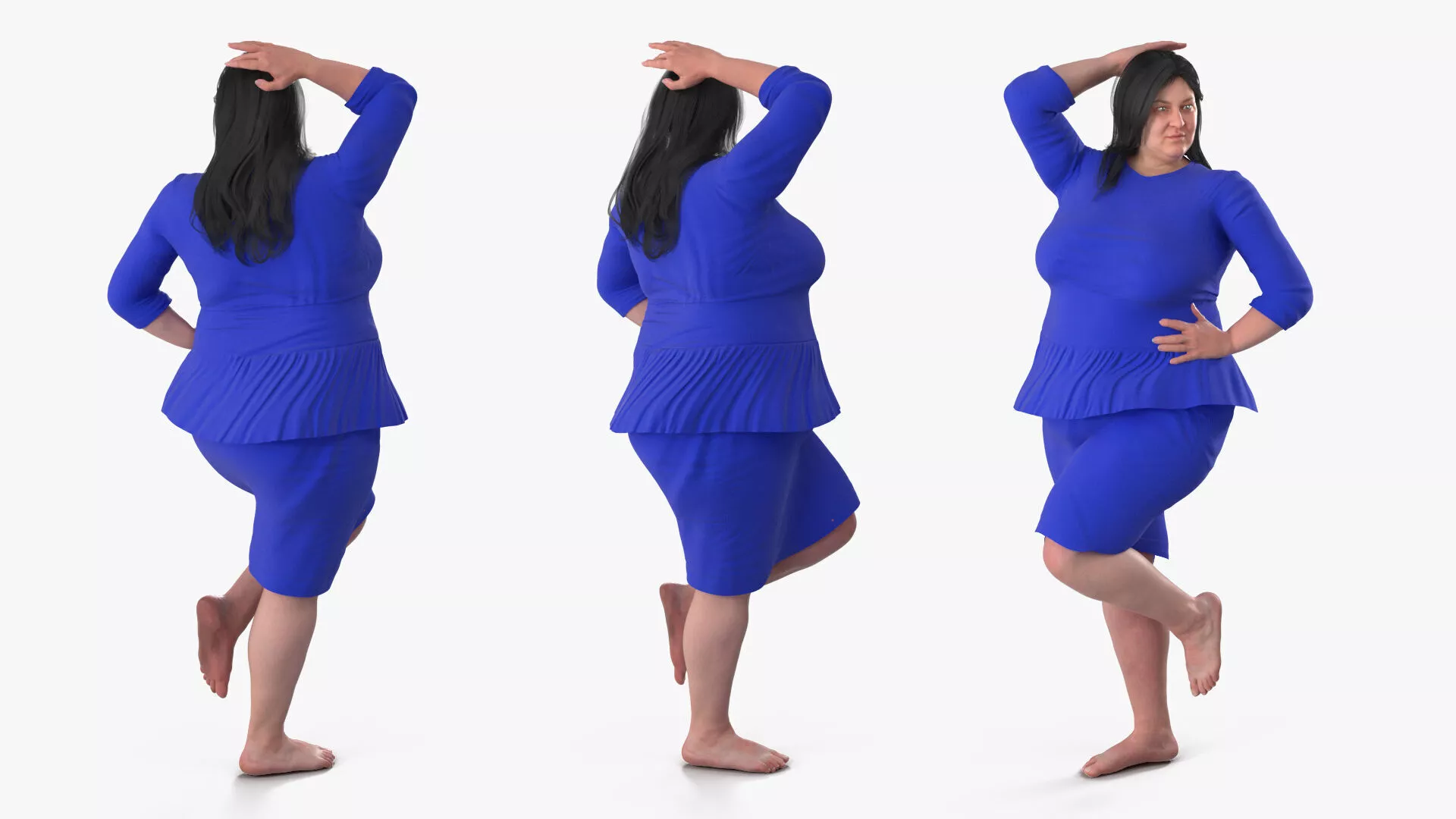 Plus Size Woman in Fashionable Pose 3D model