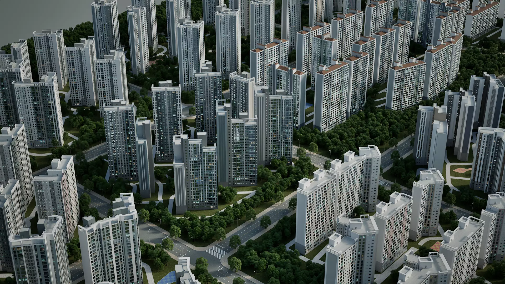 Mega Modern Apartment Complex Collection - Urban City Pack 3D model