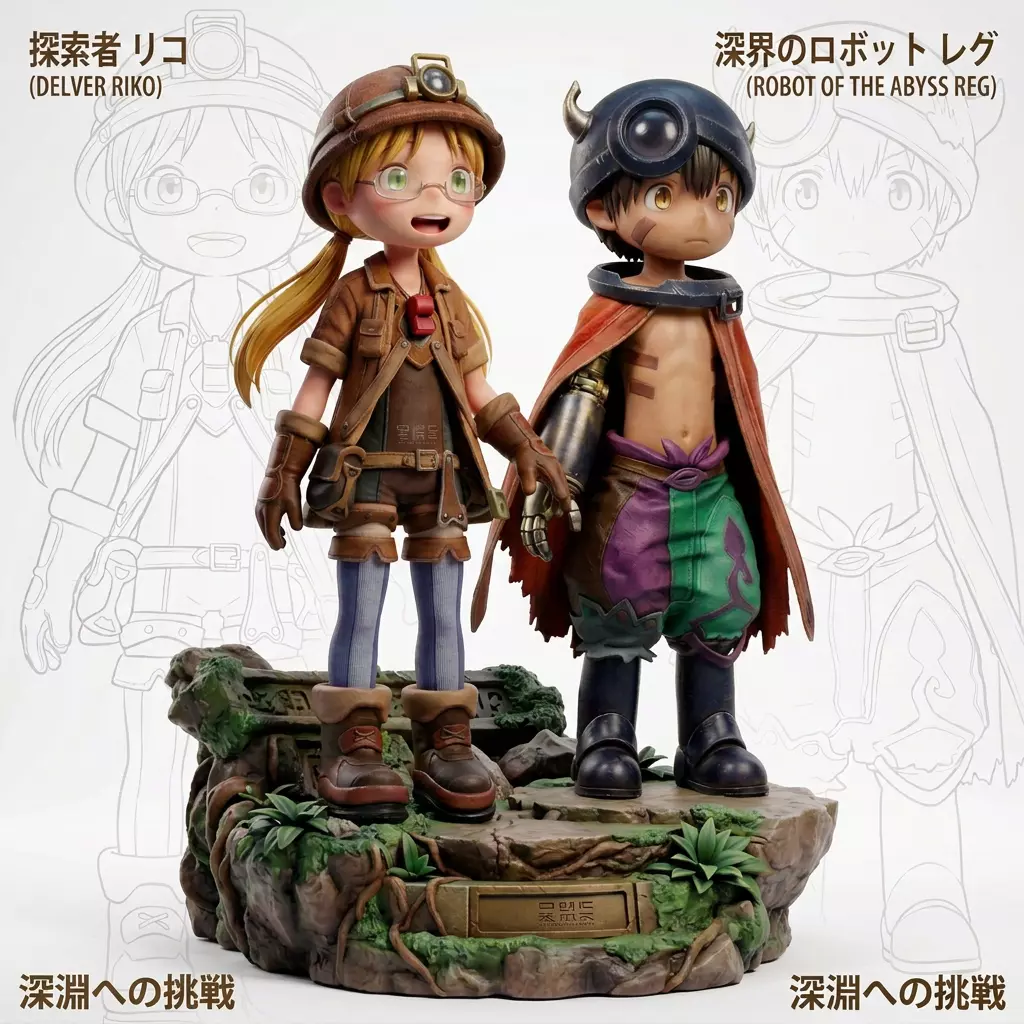 MADE IN ABYSS - Riko and Reg Diorama 3D Printable Model 3D print model