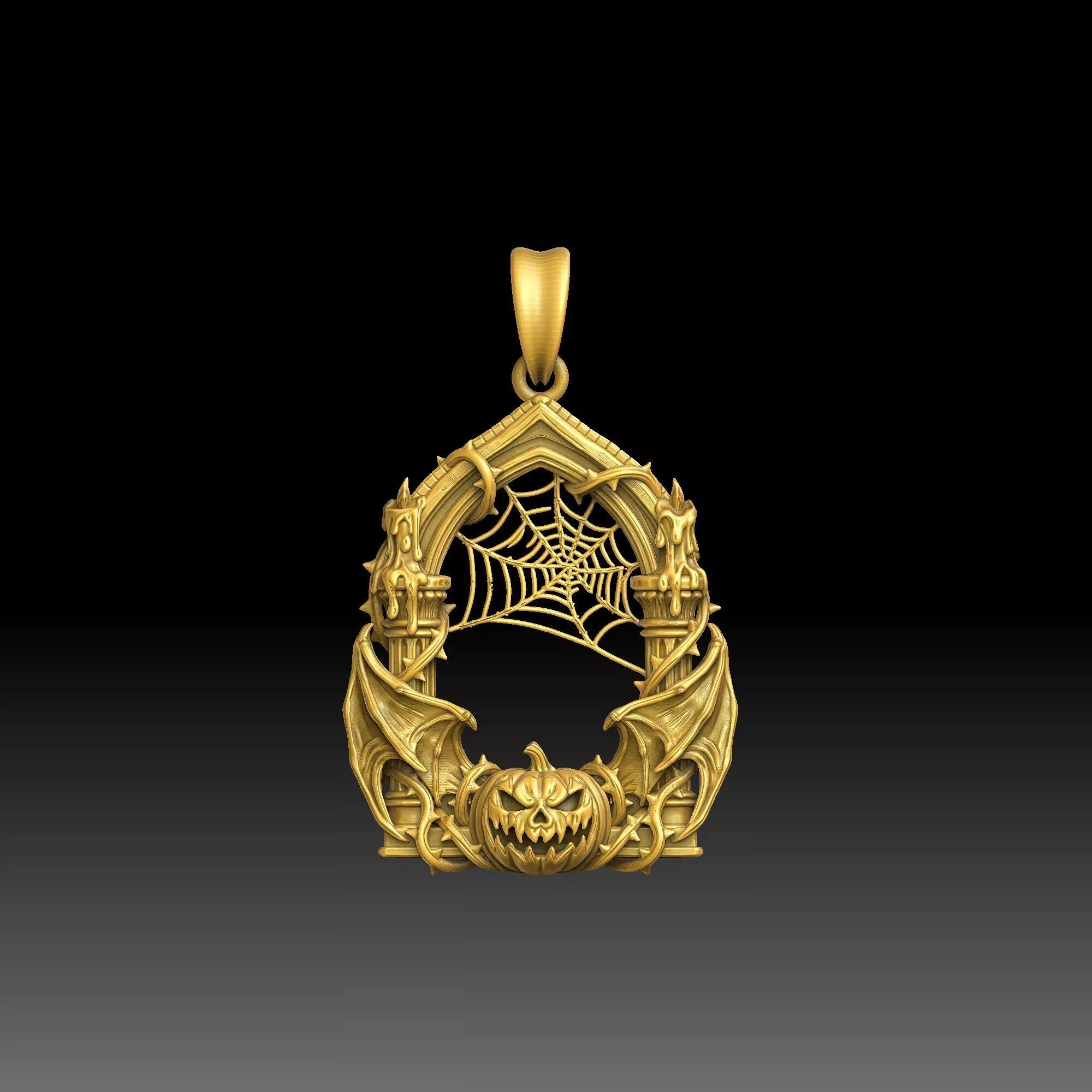 Clean Gothic Frames- one inch pendant 3D print model