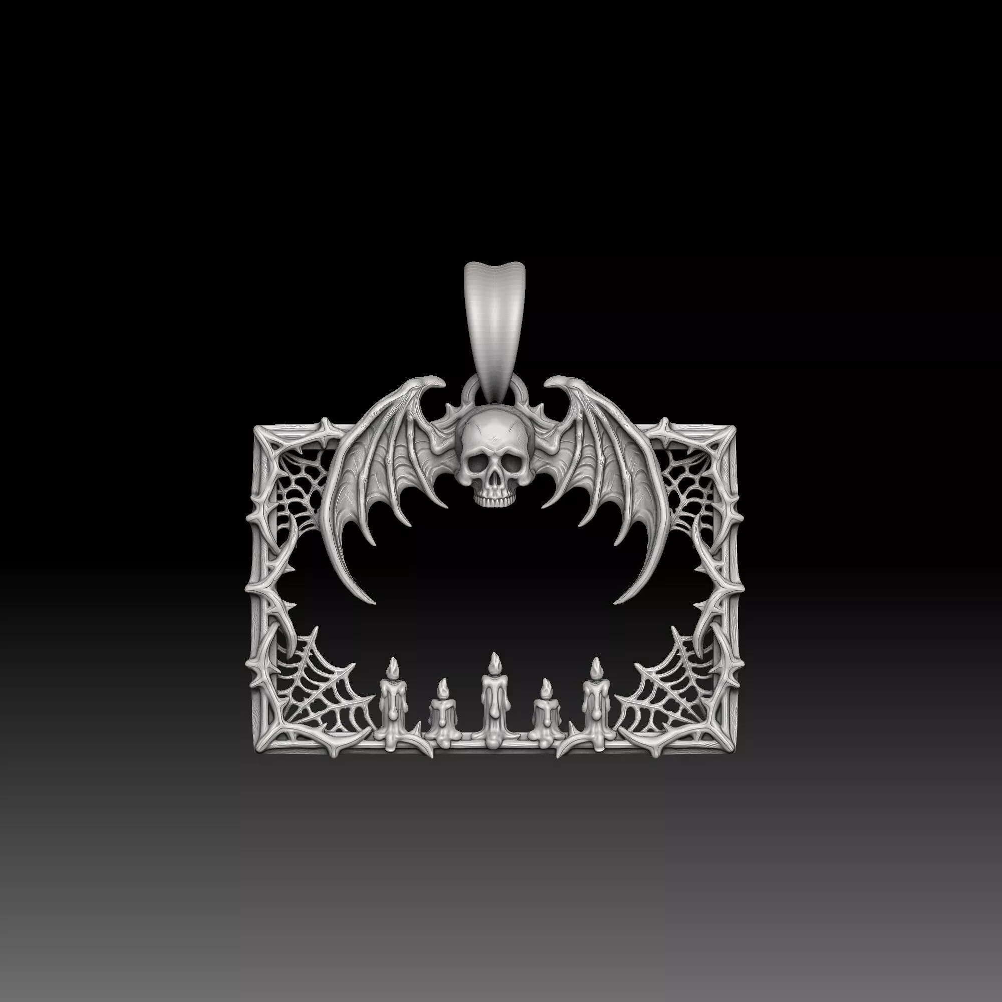 Clean Gothic Frames- one inch pendant 3D print model
