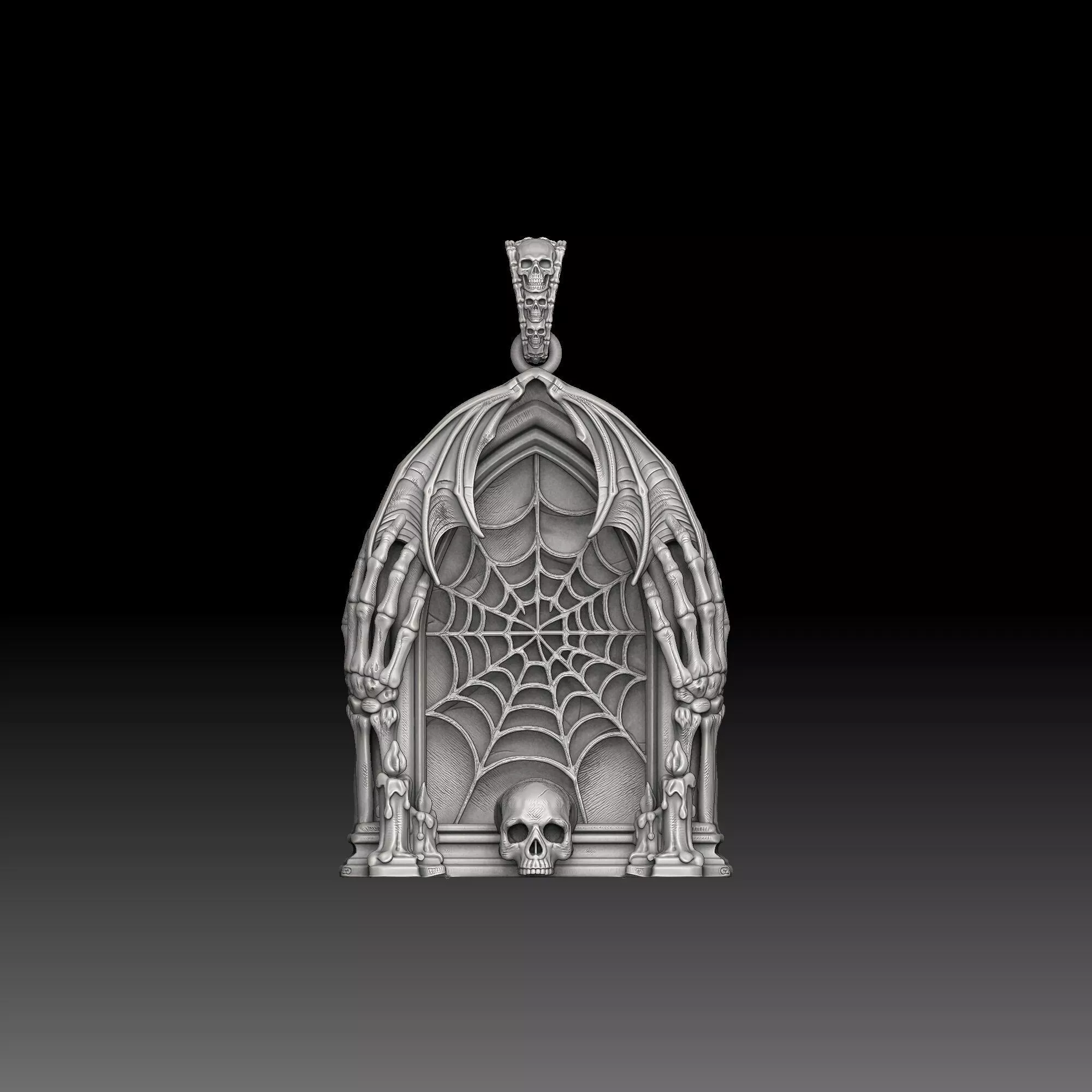 Clean Gothic Frames- one inch pendant 3D print model