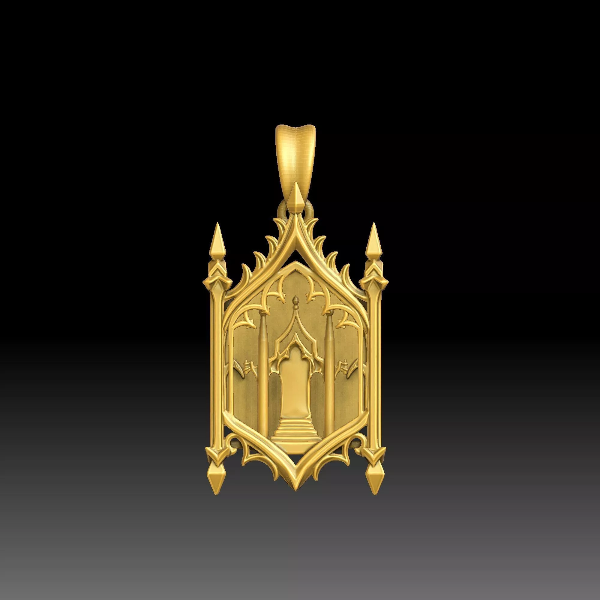 Clean Gothic Frames- one inch pendant 3D print model