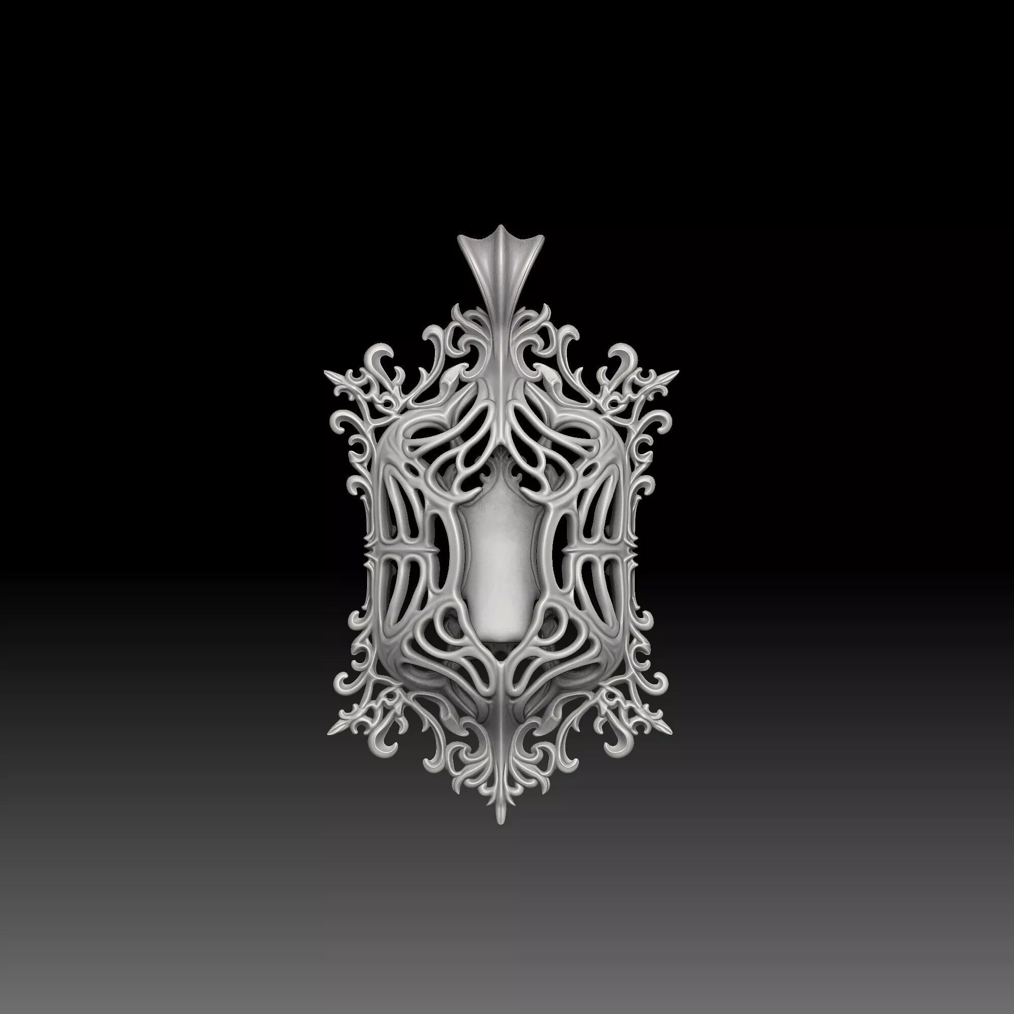 Clean Gothic Frames- one inch pendant 3D print model