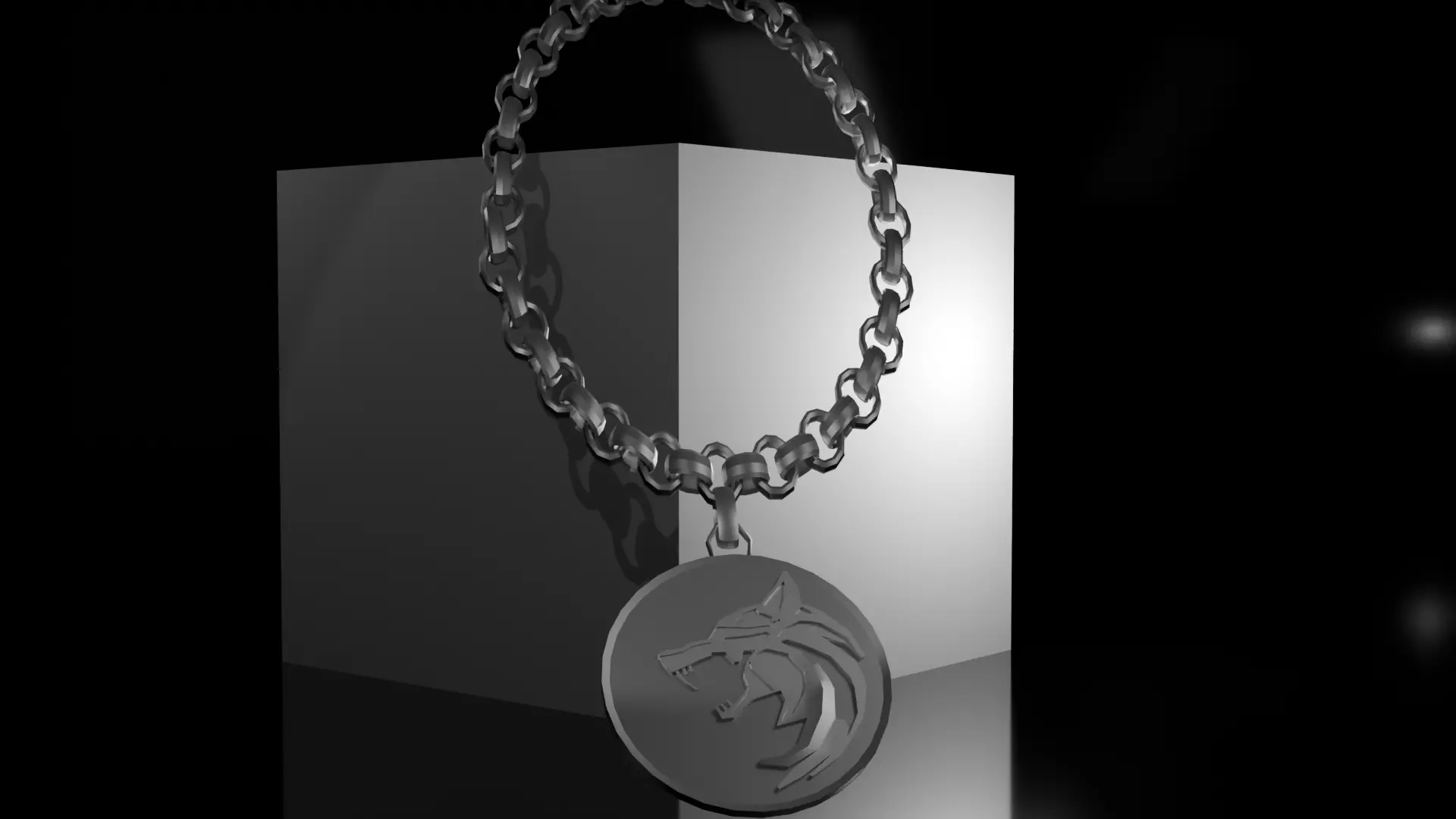 WITHCER NECKLACE CHAIN IN RAPPER STYLE WITH PBR TEXTURE 3D model