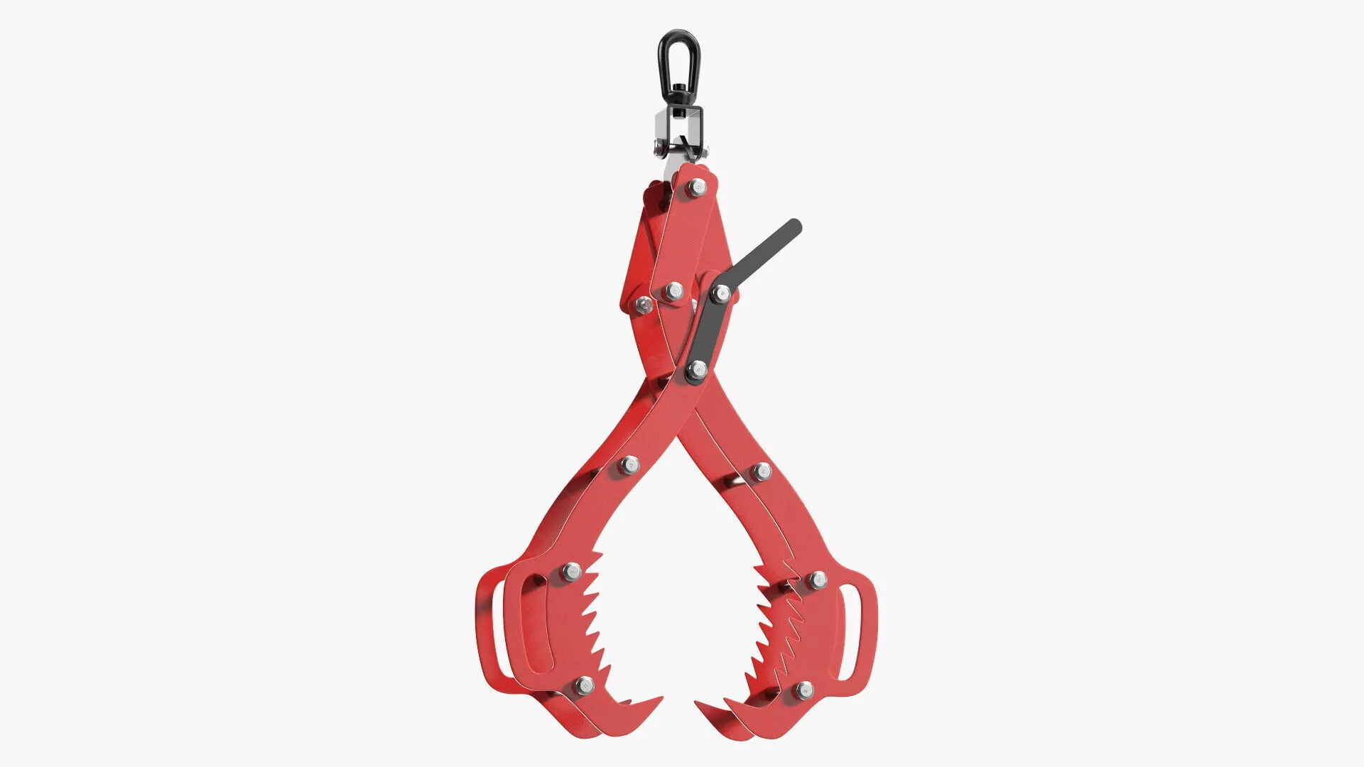 Serrated Log Lifter Tongs Red Rigged 3D model