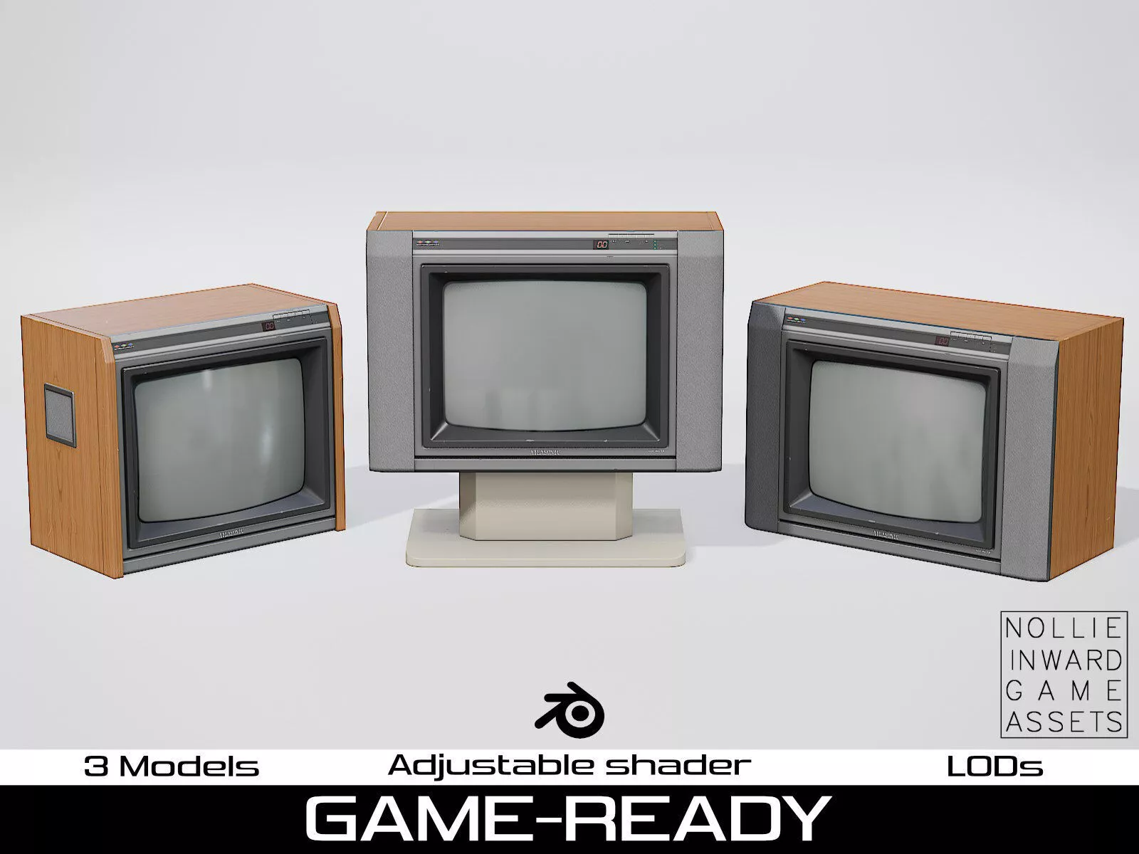 80s TVs Vol10 Tabletop Consoles Game Ready PBR Low-poly 3D model
