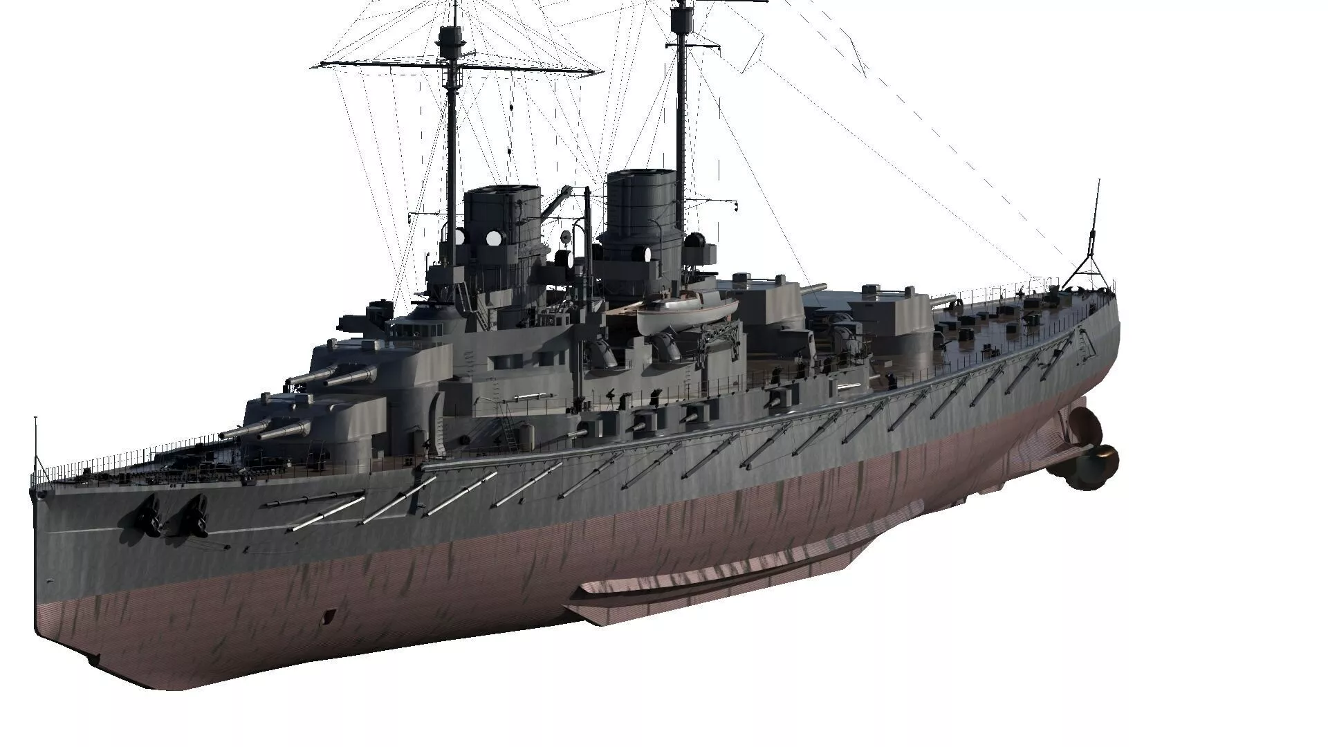 WW1 GERMAN NAVY BATTLECRUISER BASED ON DERFFLINGER CLASS 3D model