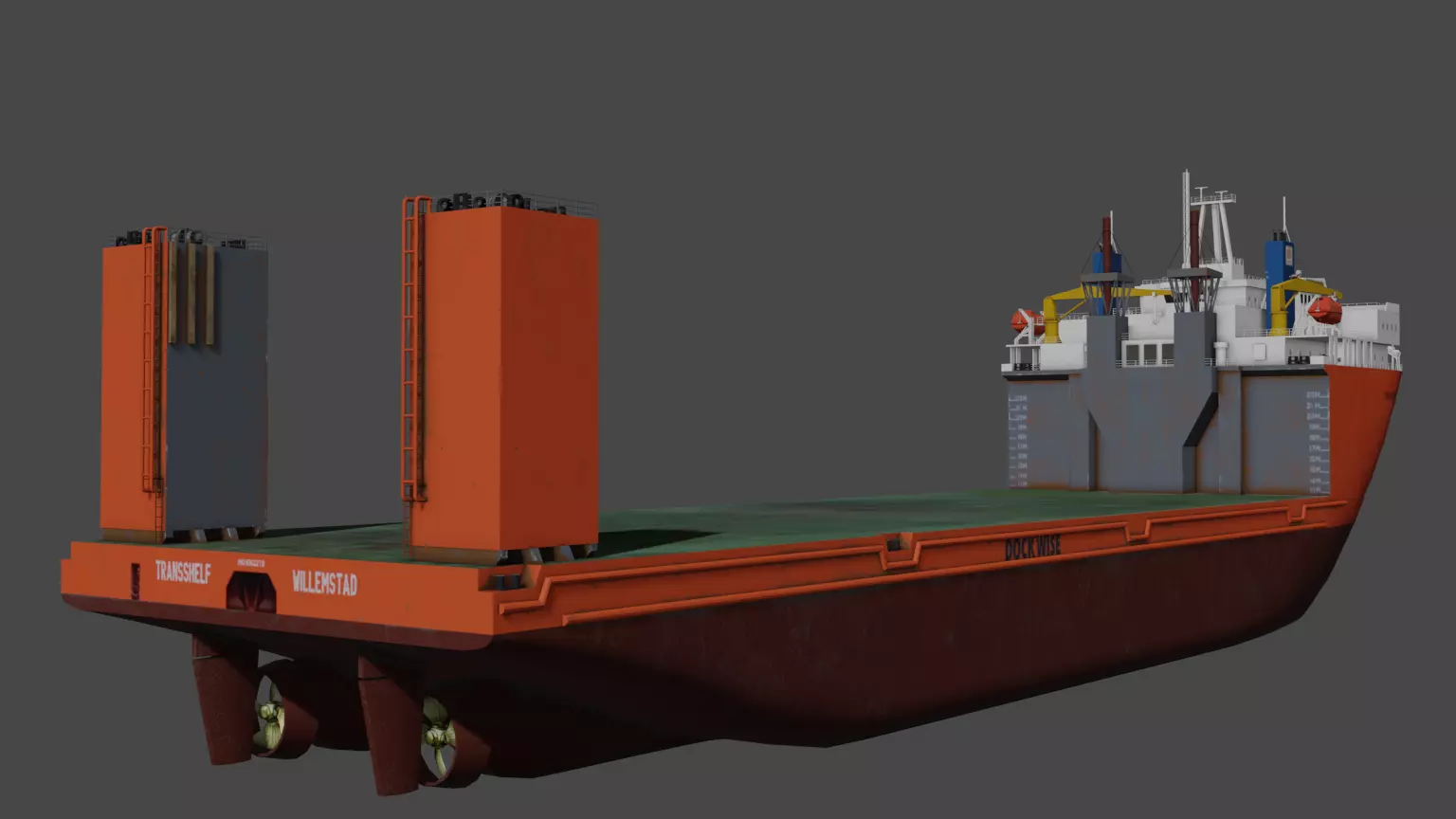 Heavy Load Vessel TRANSSHEFT Low-poly 3D model