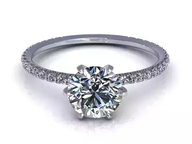 Solitaire Round diamond Cut Ring