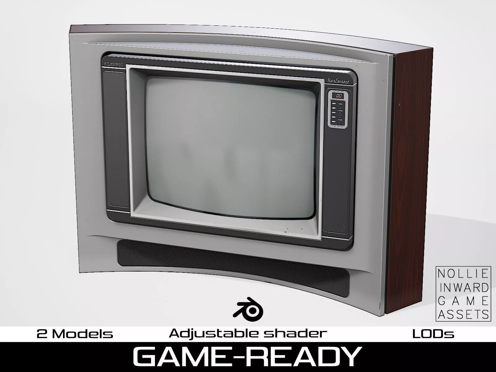 80s TVs Vol12 Space Console Game Ready PBR Low-poly 3D model