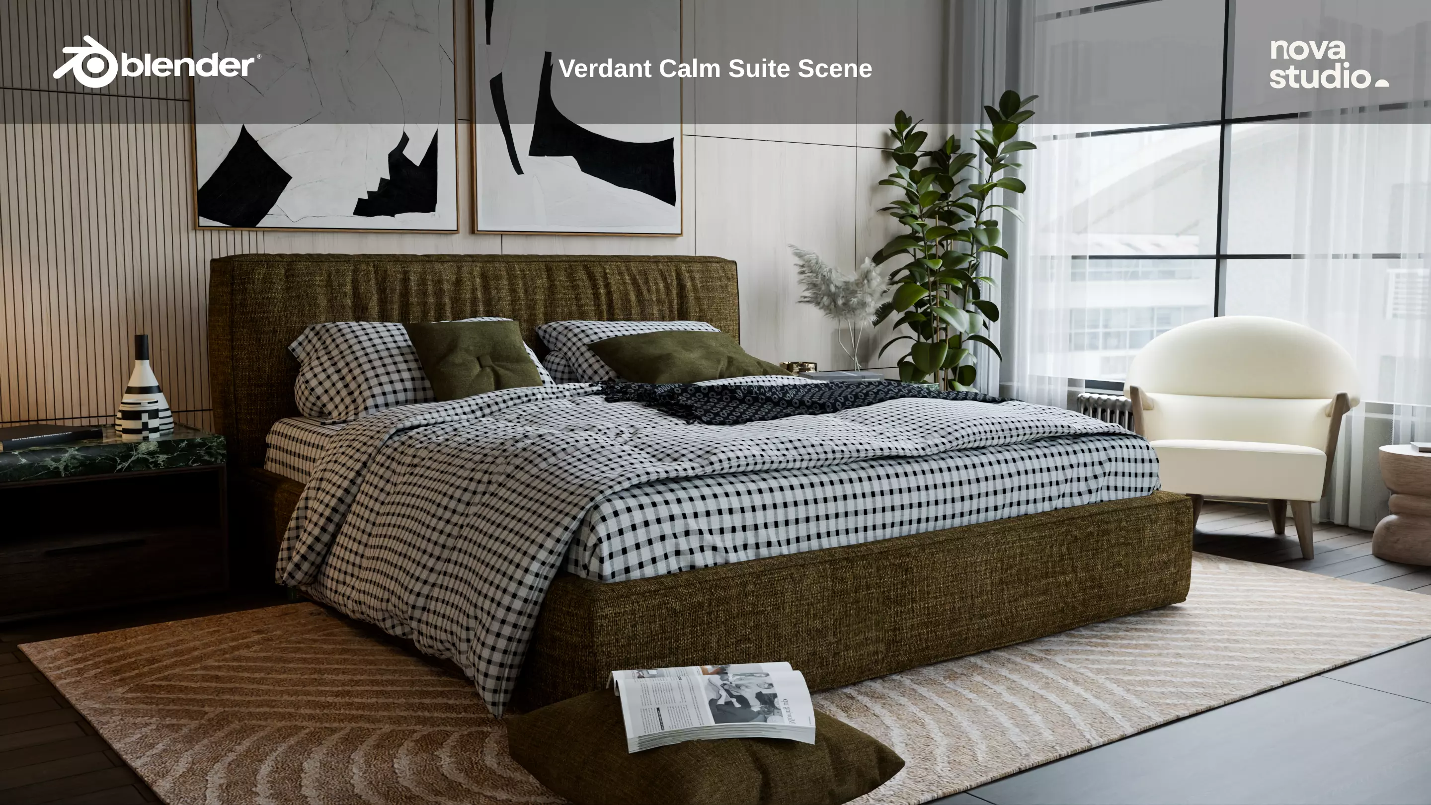 Verdant Calm Suite Scene Project File Textured Blend 3D model