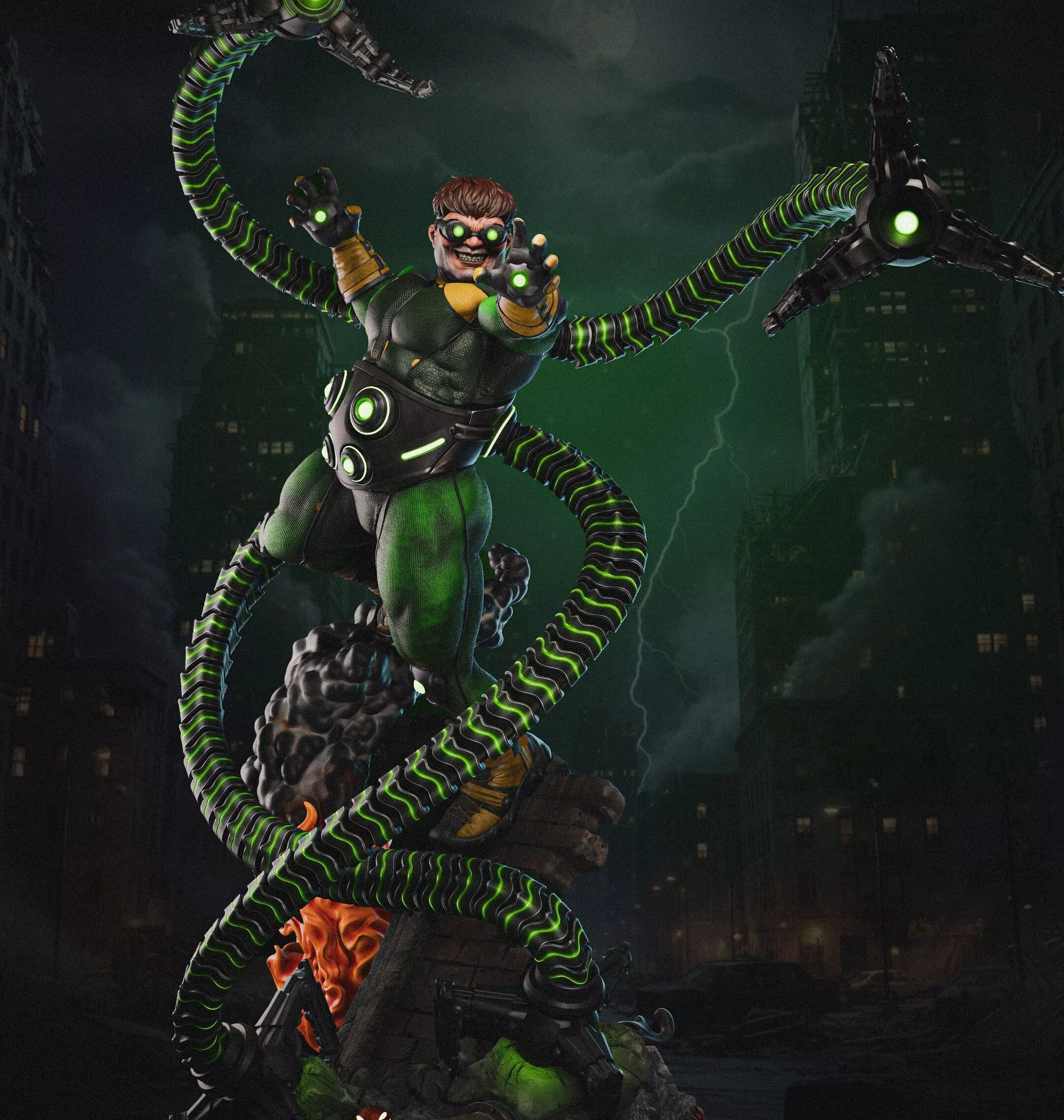Doctor Octopus Full Statue And Bust 3D Print Model STL 3D print model