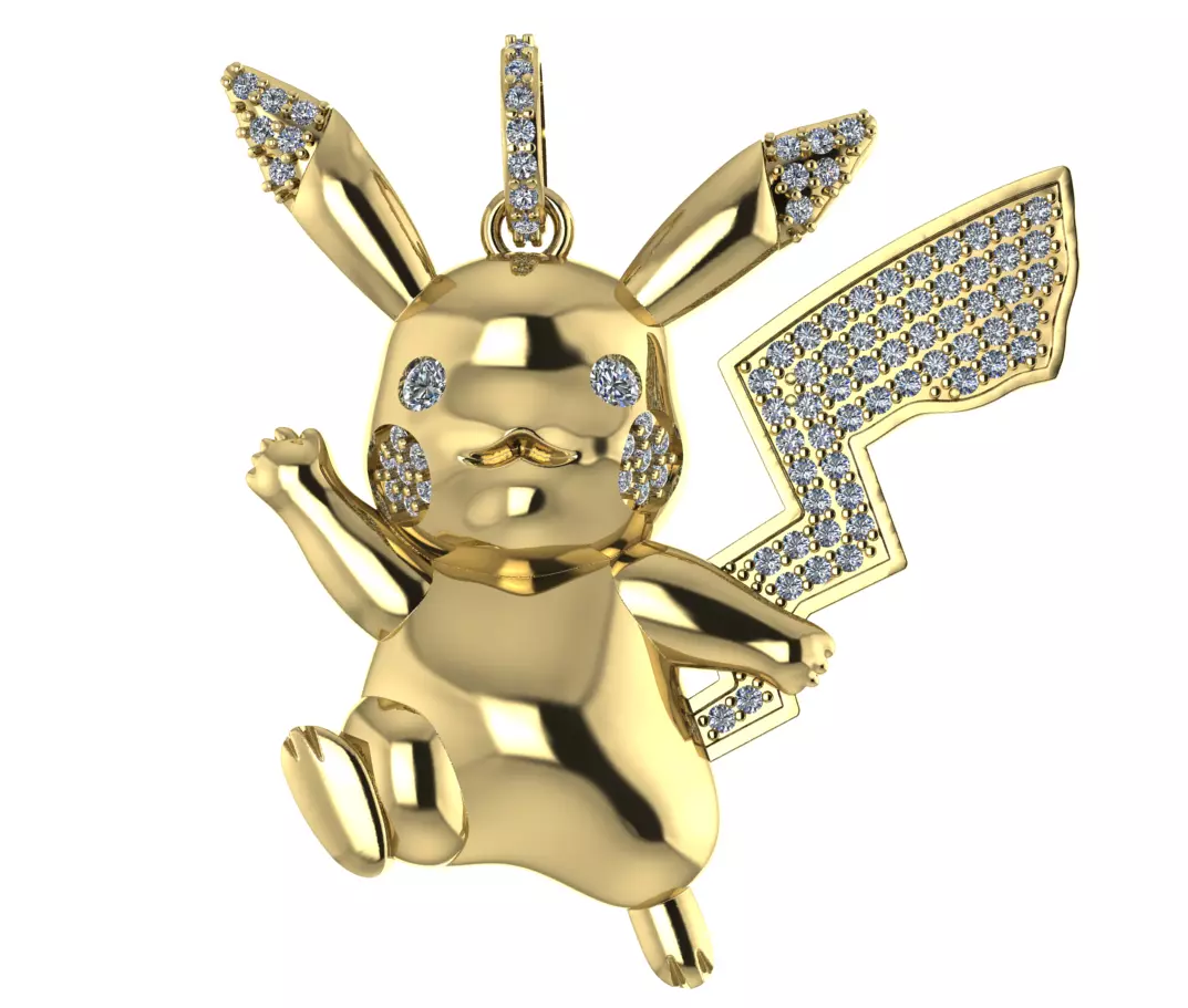 Pikachu Diamond Pendant 3D print model
