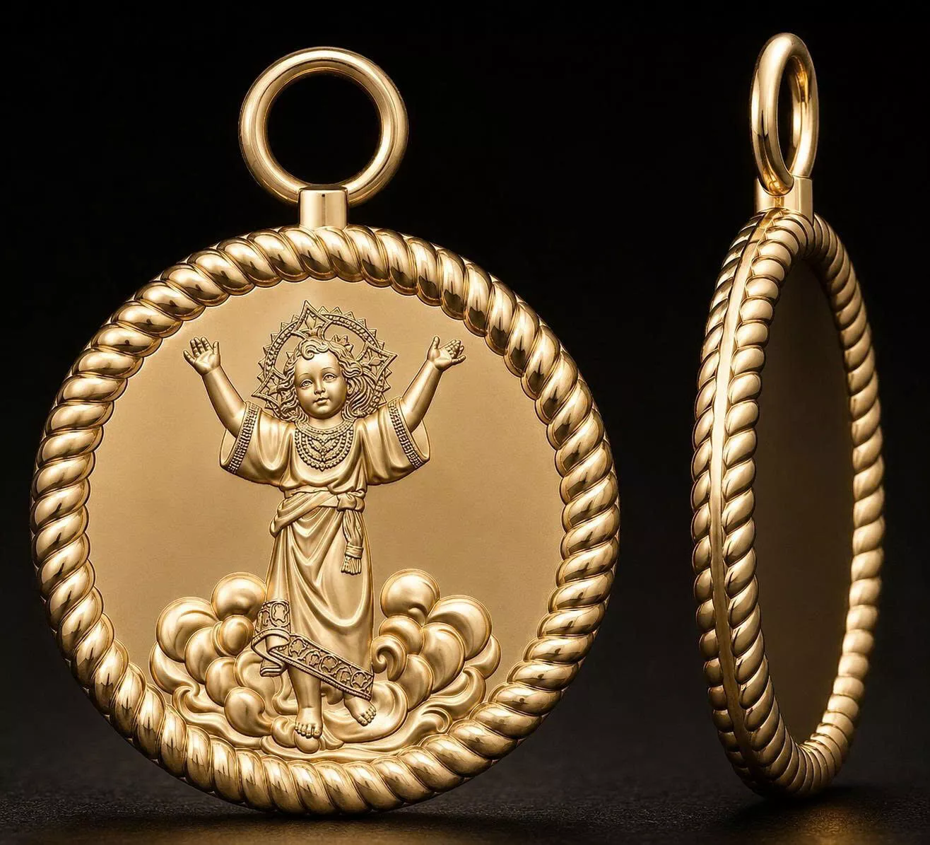 Divine Child Jesus Medallion Pendant 3D print model