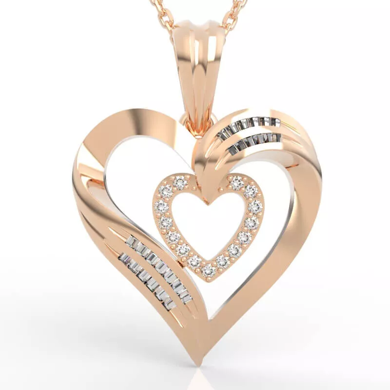 Contemporary Nested Heart Jewelry Design 3D print model