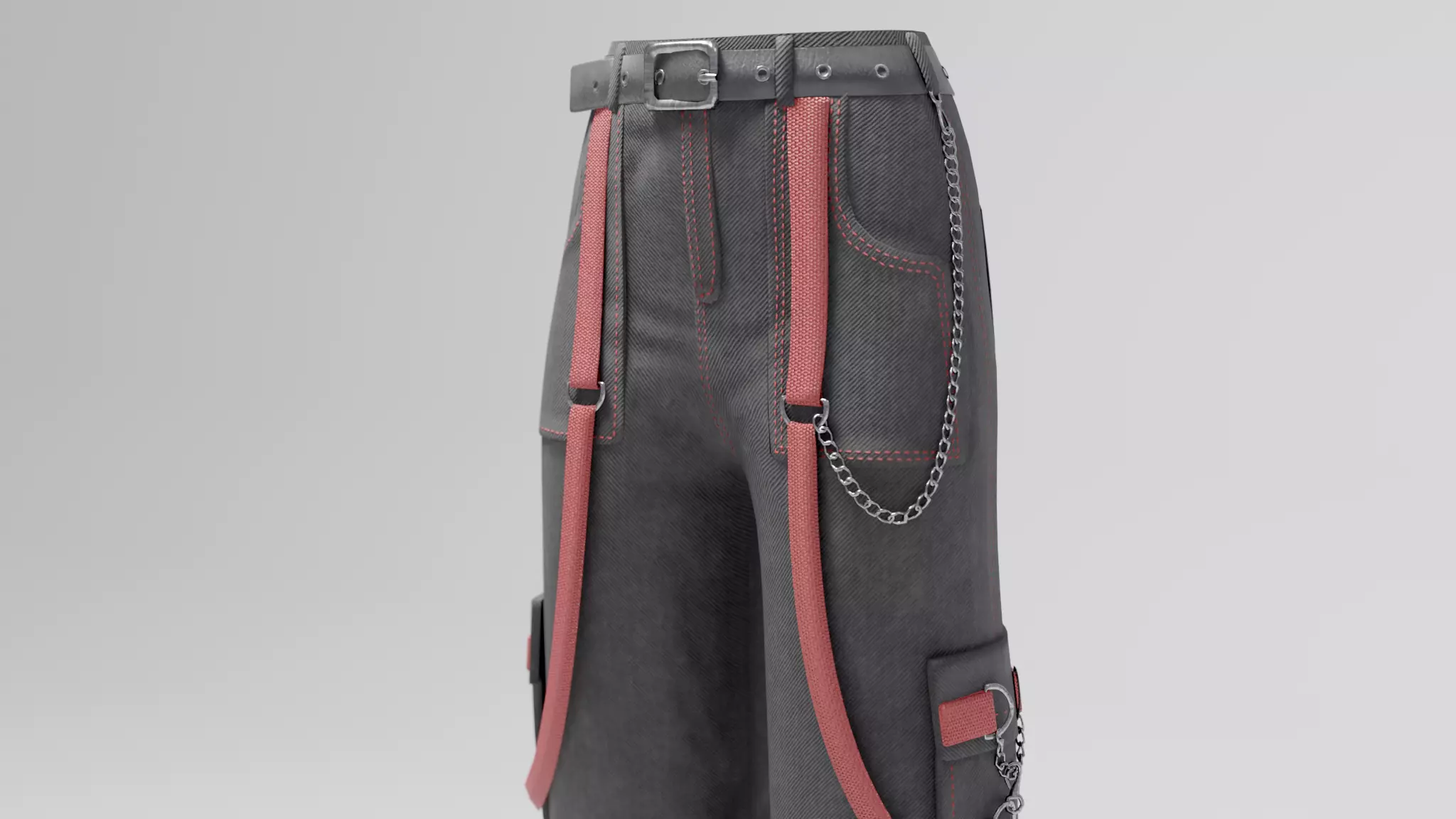 Y2K Alternative Cargo Pants Free low-poly 3D model