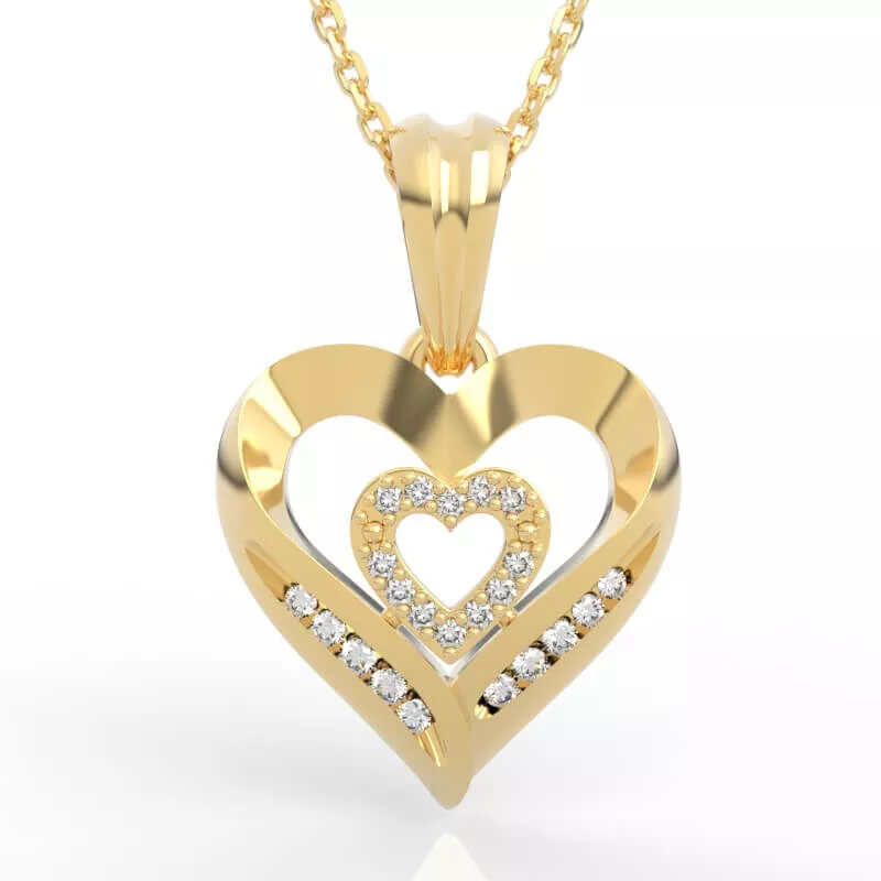 Heart Within Heart Pendant 3D print model