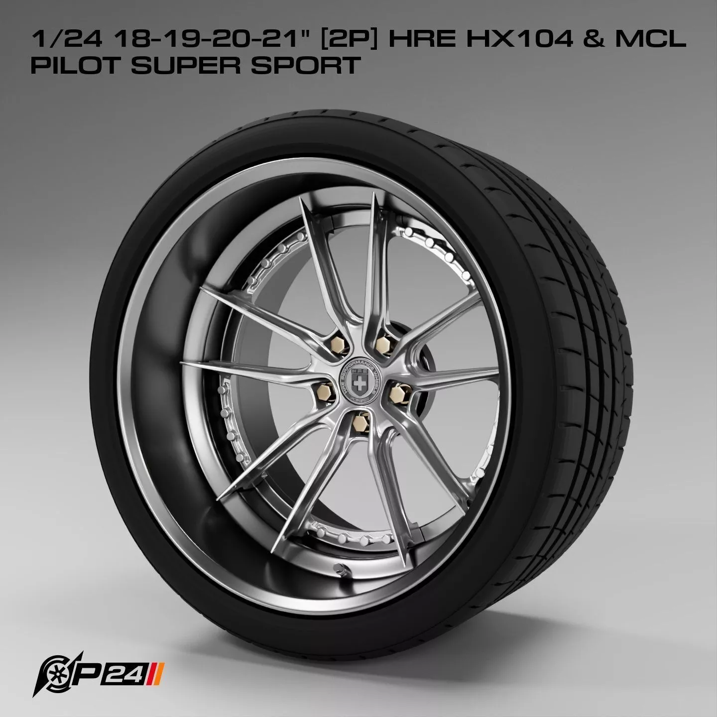 1-24th 18-19-20-21 inches 2P HRE HX104 and MCL Pilot Super Sport 3D print model
