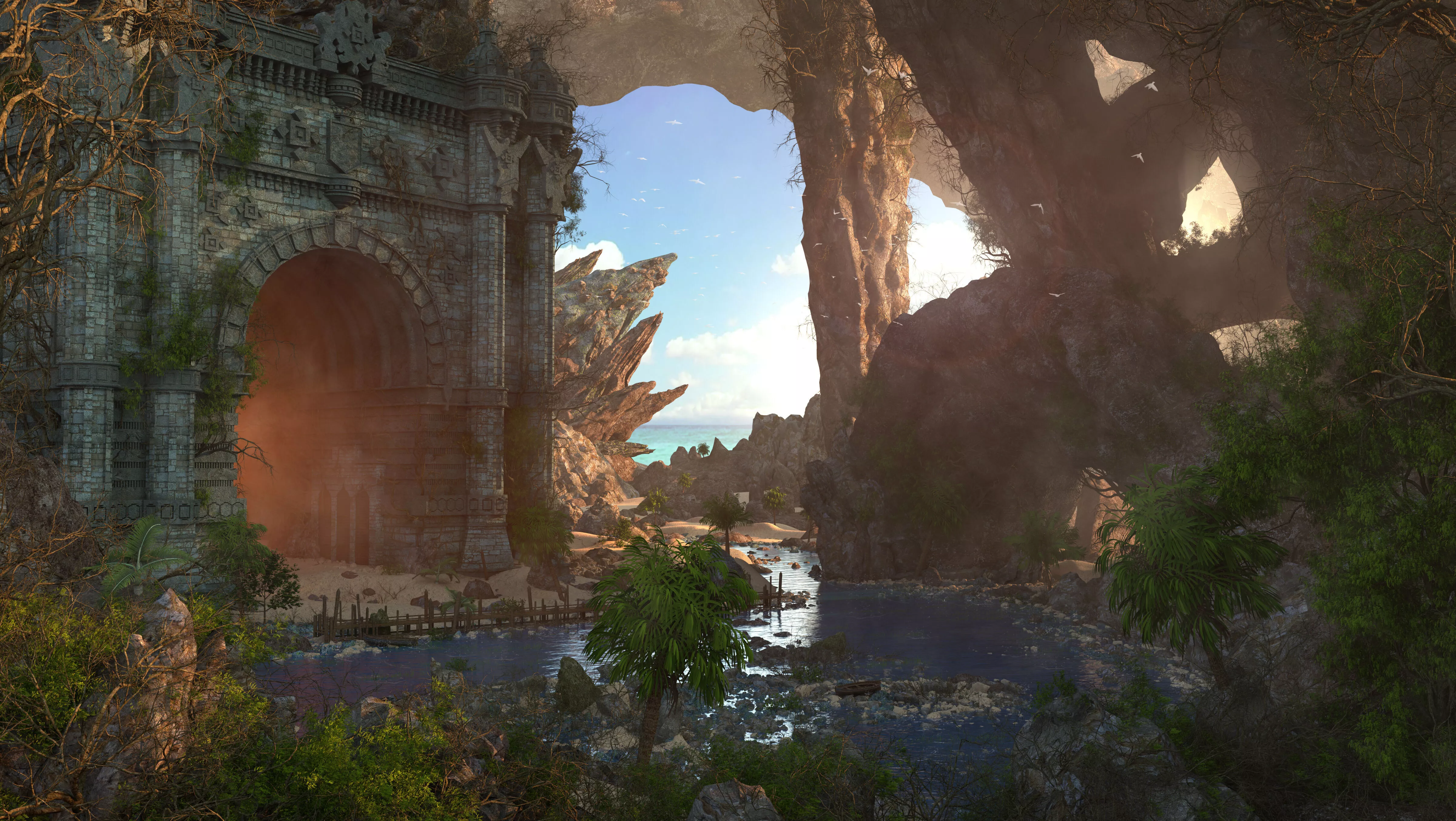 Lost Island Gate Environment 3D model