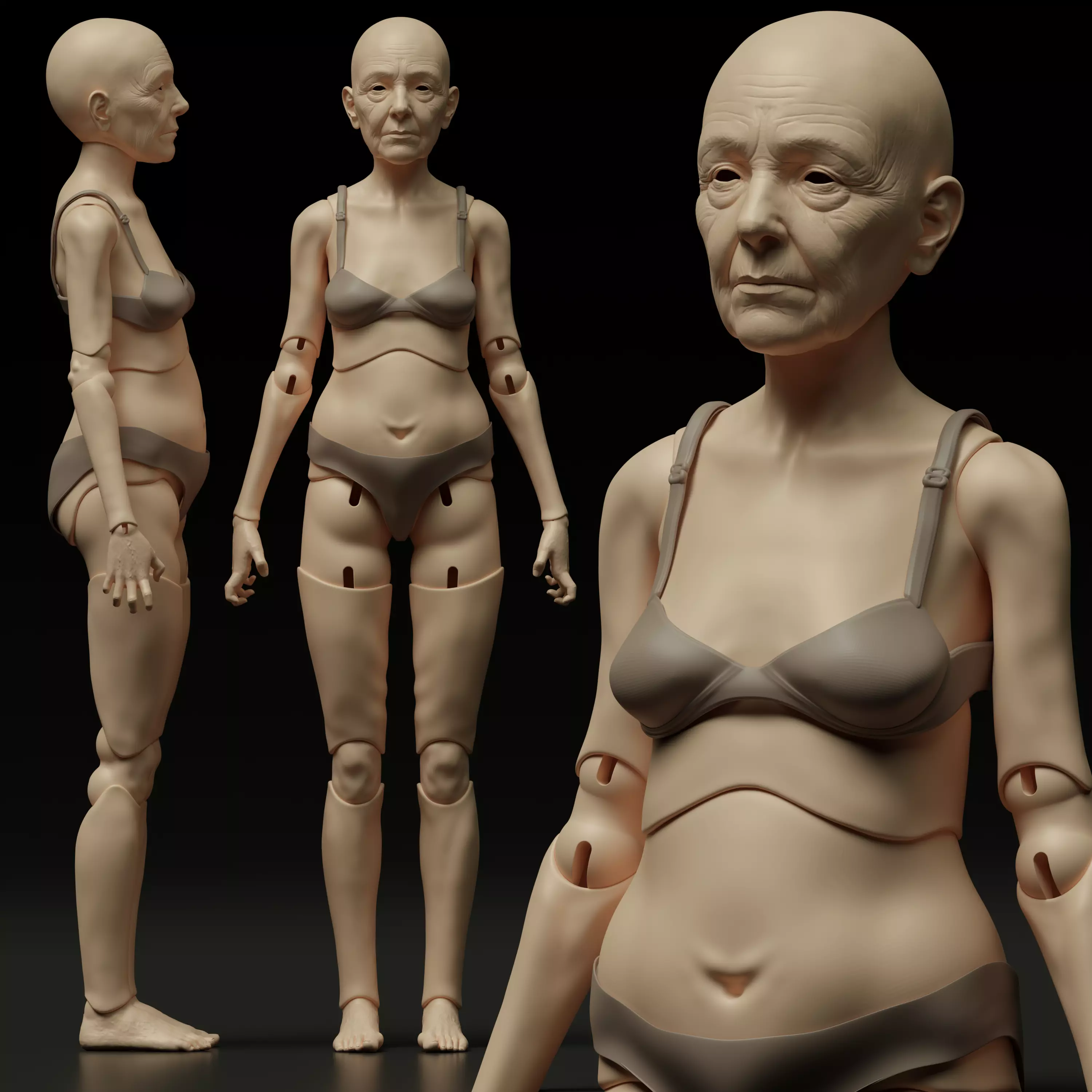 Mary bjd doll Grandmother Articulated Scale Fashion Doll 3D print model